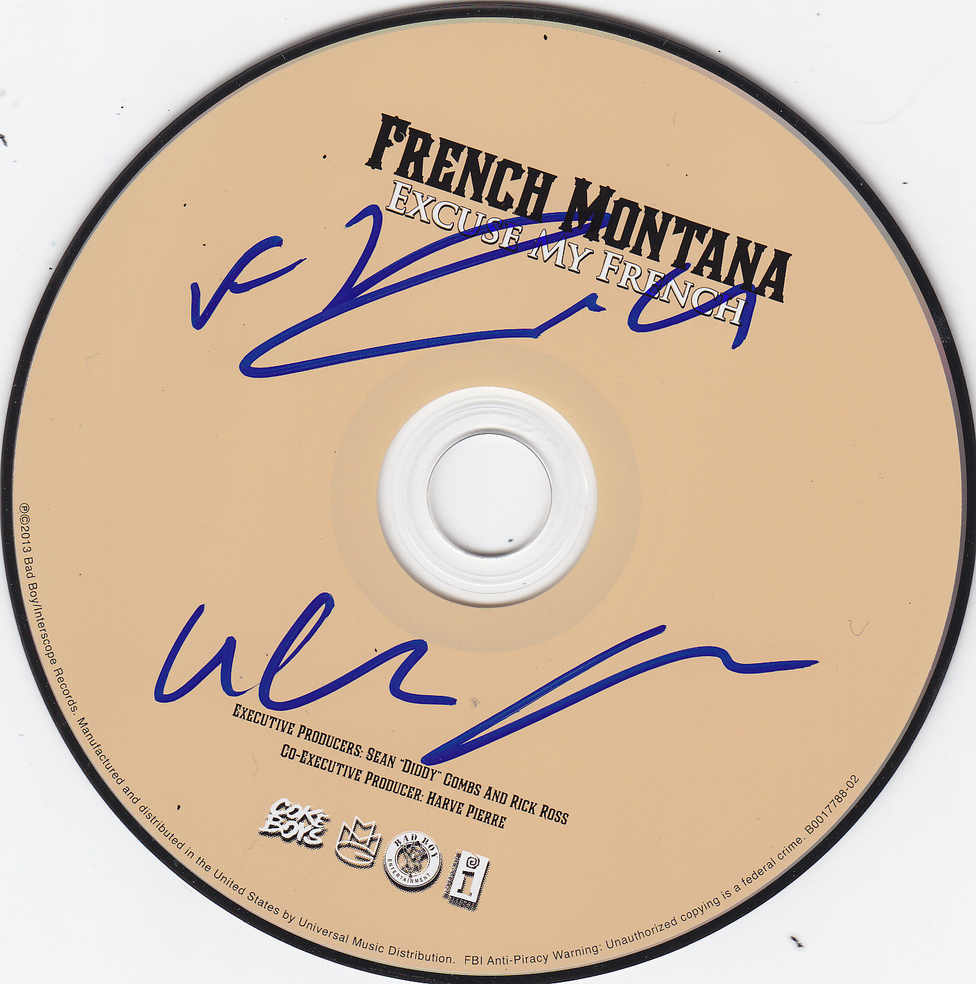 French Montana Signed CD w/COA Excuse My French Collectible Memorabilia