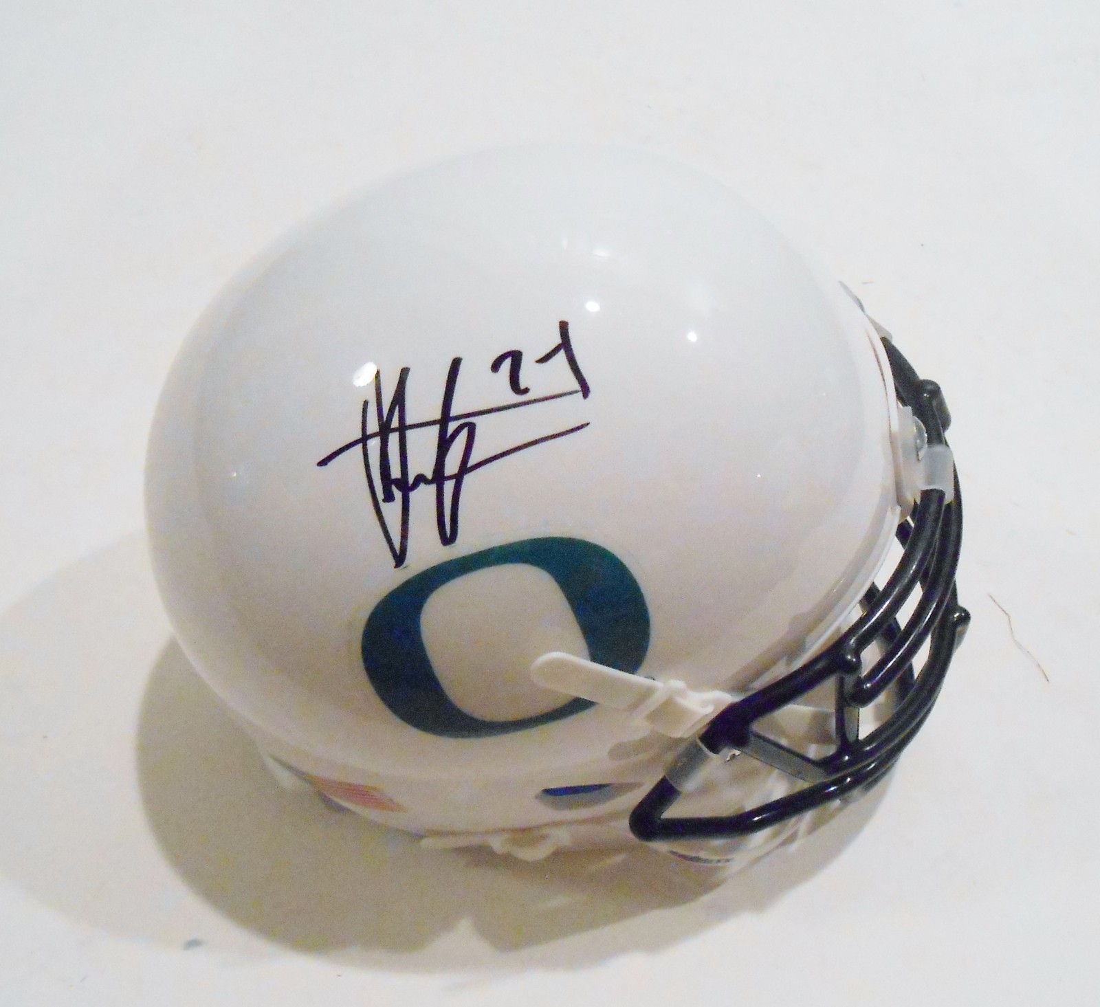 THOMAS TYNER SIGNED OREGON DUCKS MINI FOOTBALL HELMET W/COA  COLLECTIBLE MEMORABILIA