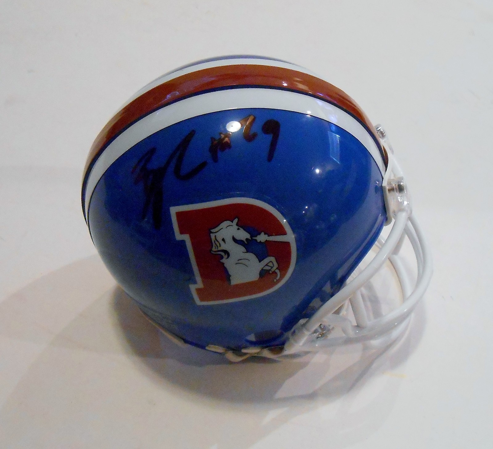 Bradley Roby Signed Denver Broncos Football Mini Helmet w/COA Throwback Collectible Memorabilia