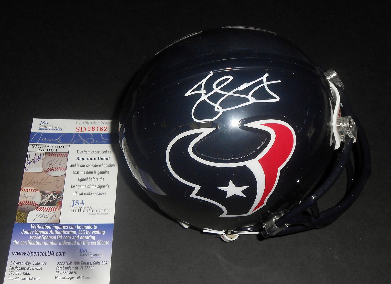 Jaelen Strong Signed Houston Texans Mini Helmet w/JSA COA Signature Debut Collectible Memorabilia