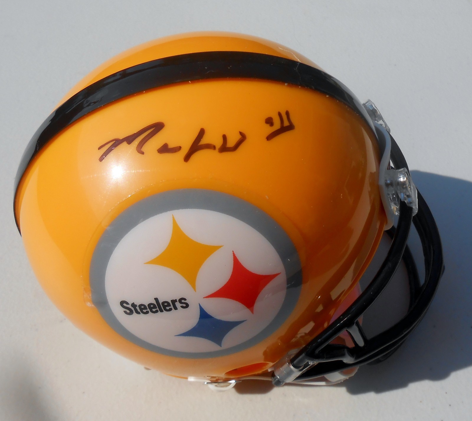 Markus Wheaton Signed Pittsburgh Steelers Football Mini Helmet w/COA 2015 #1 Collectible Memorabilia