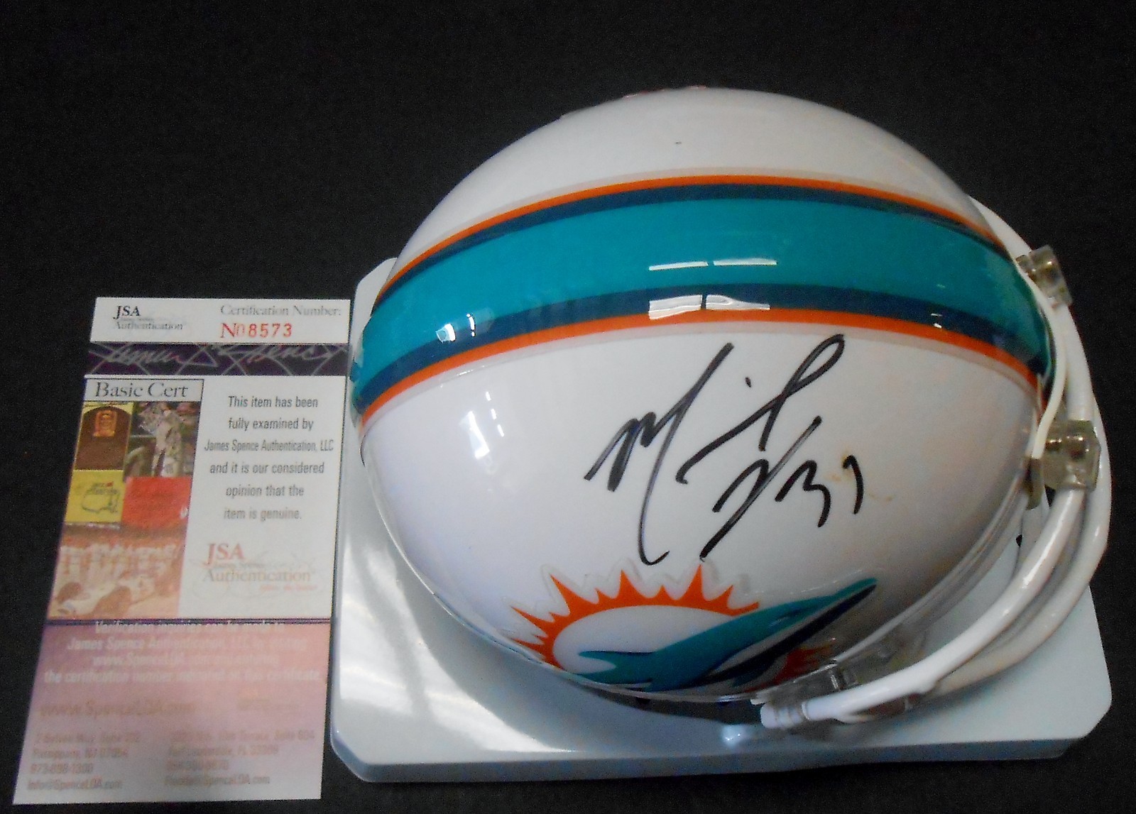 Michael Thomas Signed Miami Dolphins Mini Football Helmet w/JSA COA Collectible Memorabilia