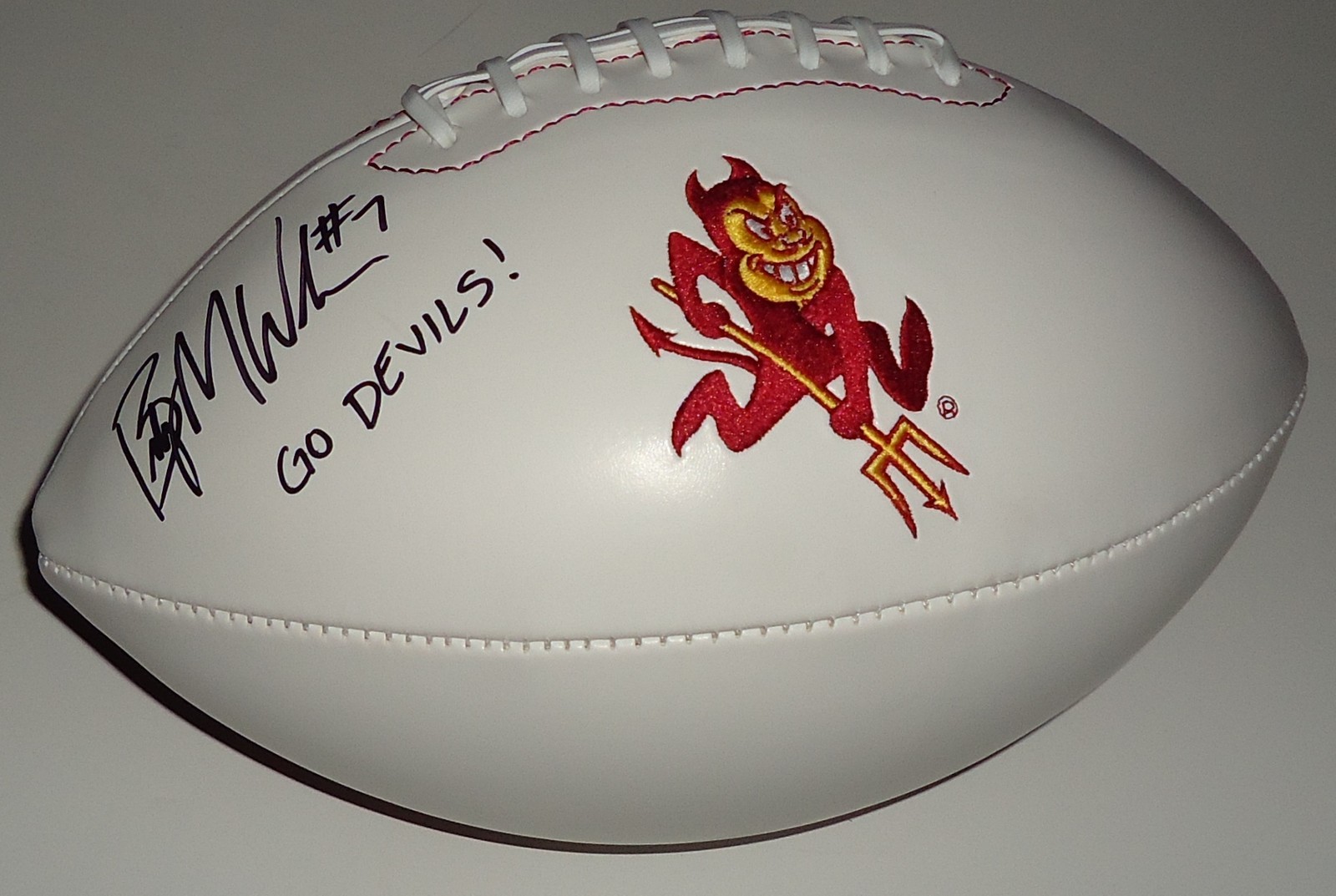 Brady White signed Arizona State Sun Devils logo football w/coa Collectible Memorabilia