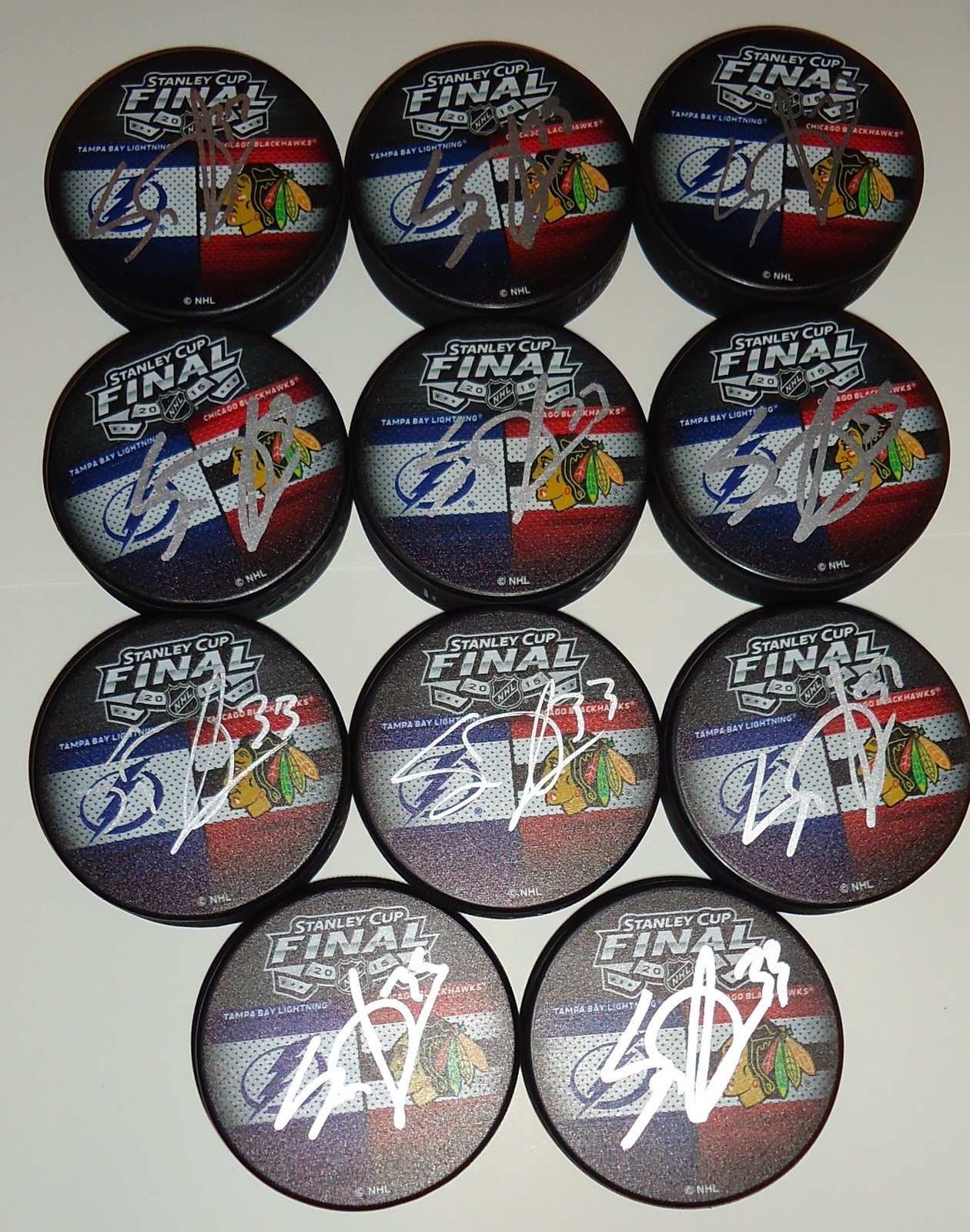 Scott Darling signed 2015 Tampa Bay Lightning Vs Blackhawks finals puck w/coa Collectible Memorabilia