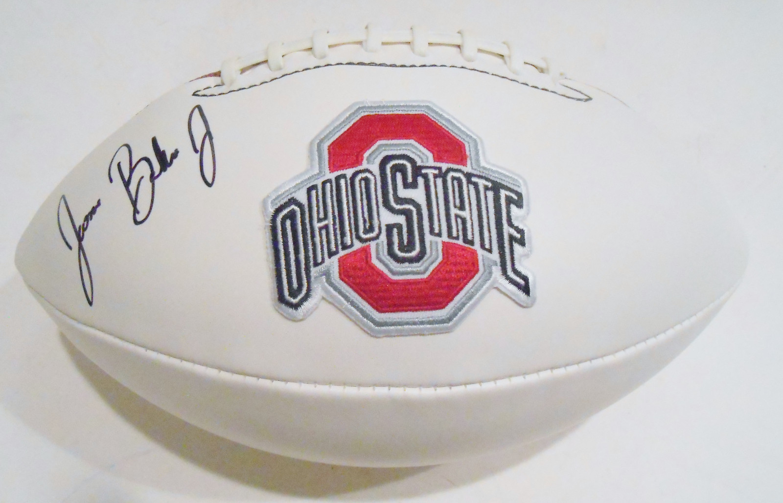 Jerome Baker Signed Ohio State Buckeyes Logo Football w/COA Collectible Memorabilia