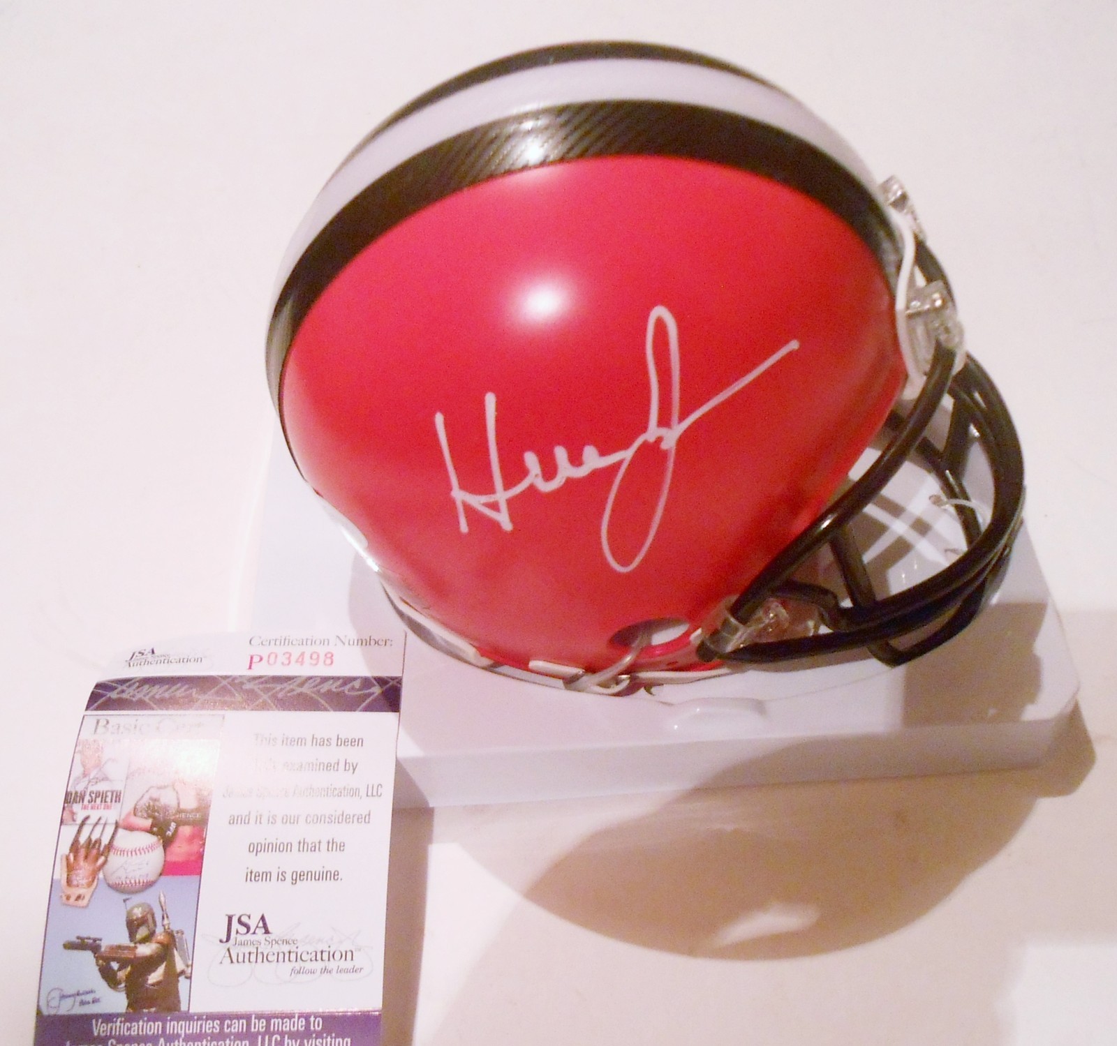 Hue Jackson Signed Cleveland Browns Mini Football Helmet w/JSA COA P03498 Collectible Memorabilia
