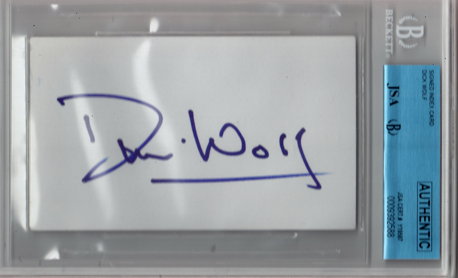 Dick Wolf Signed Index Card JSA Authentic Beckett Slabbed NBC Law And Order A Collectible Memorabilia