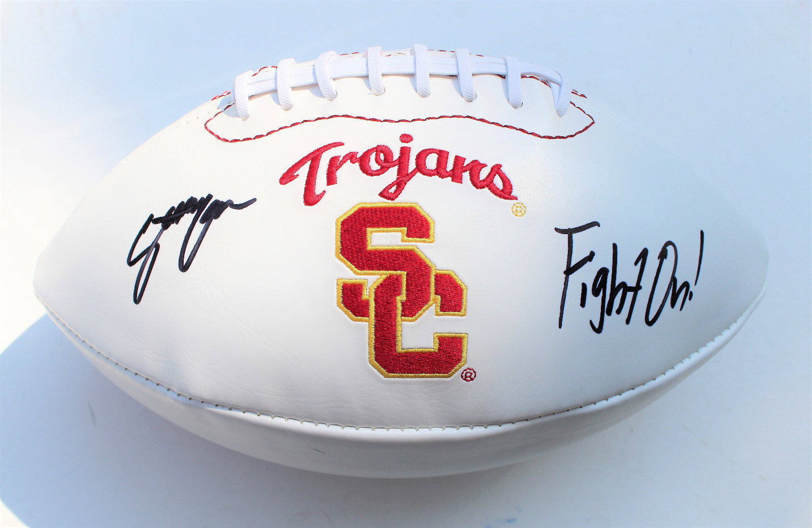 Stephen Carr Signed USC Trojans Logo Football w/COA Fight On! C Collectible Memorabilia