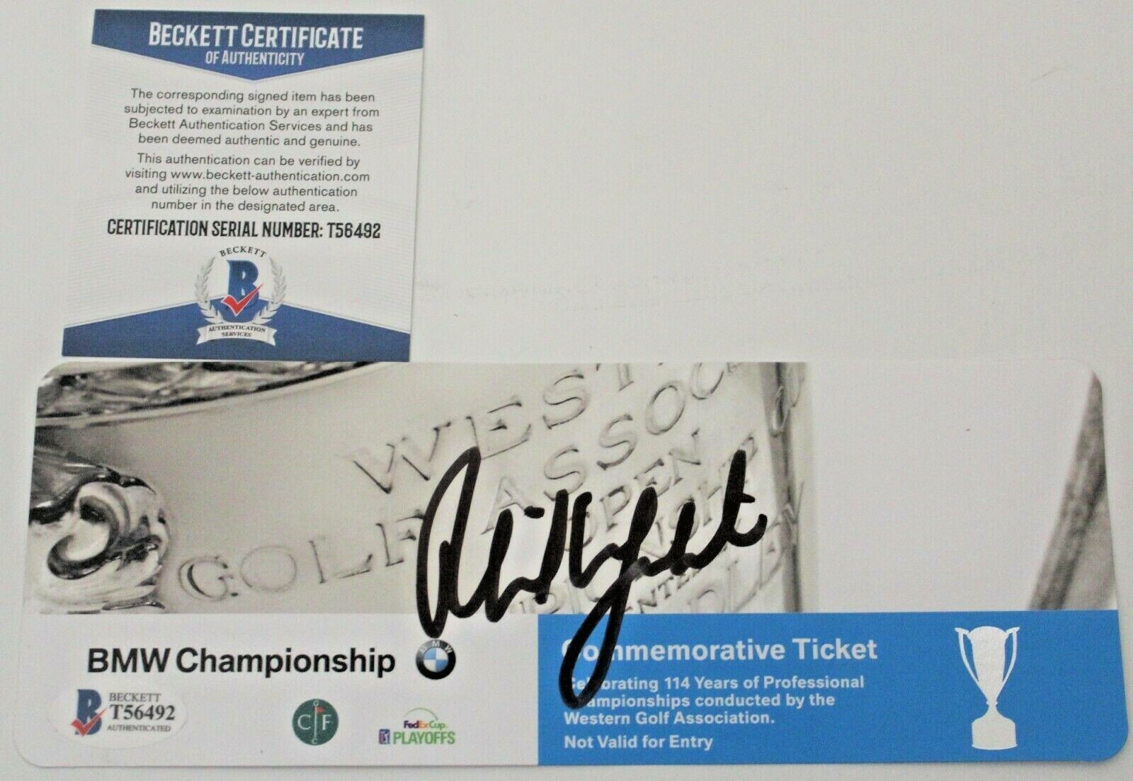 Phil Mickelson Signed 2017 BMW Championship Ticket w/Beckett COA Conway Farms Collectible Memorabilia
