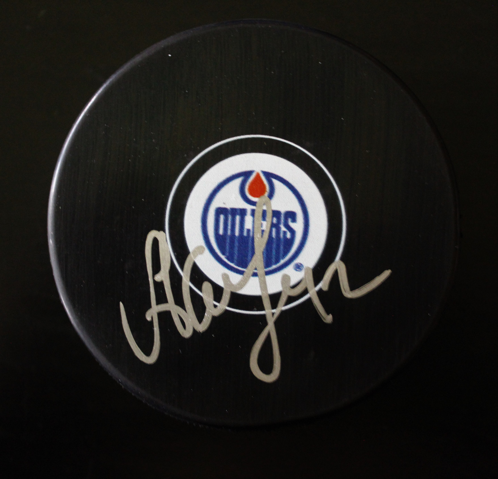 Anton Slepyshev Signed Edmonton Oilers Autograph Puck w/COA 2017 Collectible Memorabilia