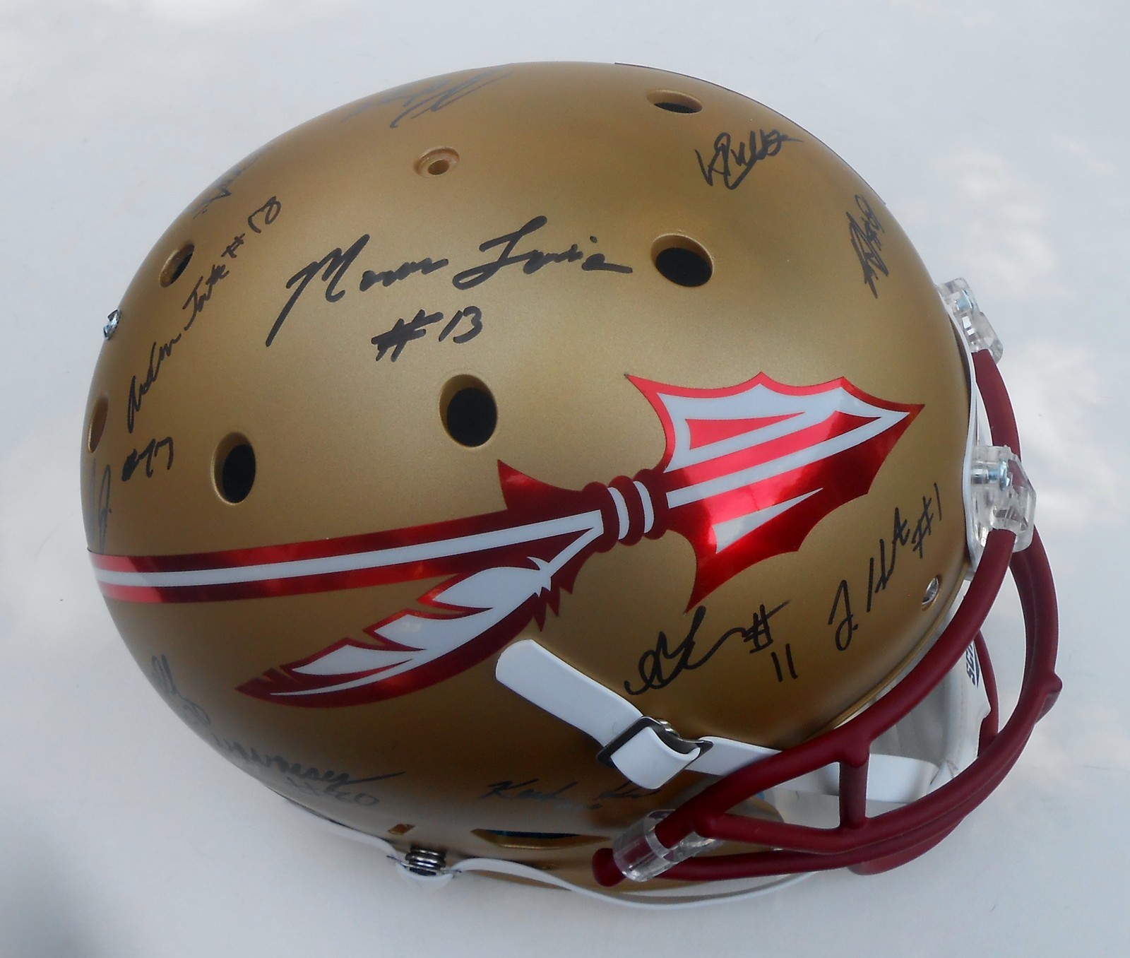 2015 FLORIDA STATE SEMINOLES TEAM SIGNED FOOTBALL HELMET W/COA FULL SIZE 1 C  COLLECTIBLE MEMORABILIA