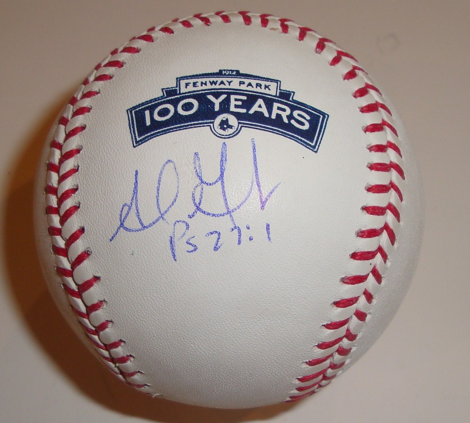 Adrian Gonzalez Signed Fenway Park Comm. 100 Years Baseball w/COA Red Sox Collectible Memorabilia