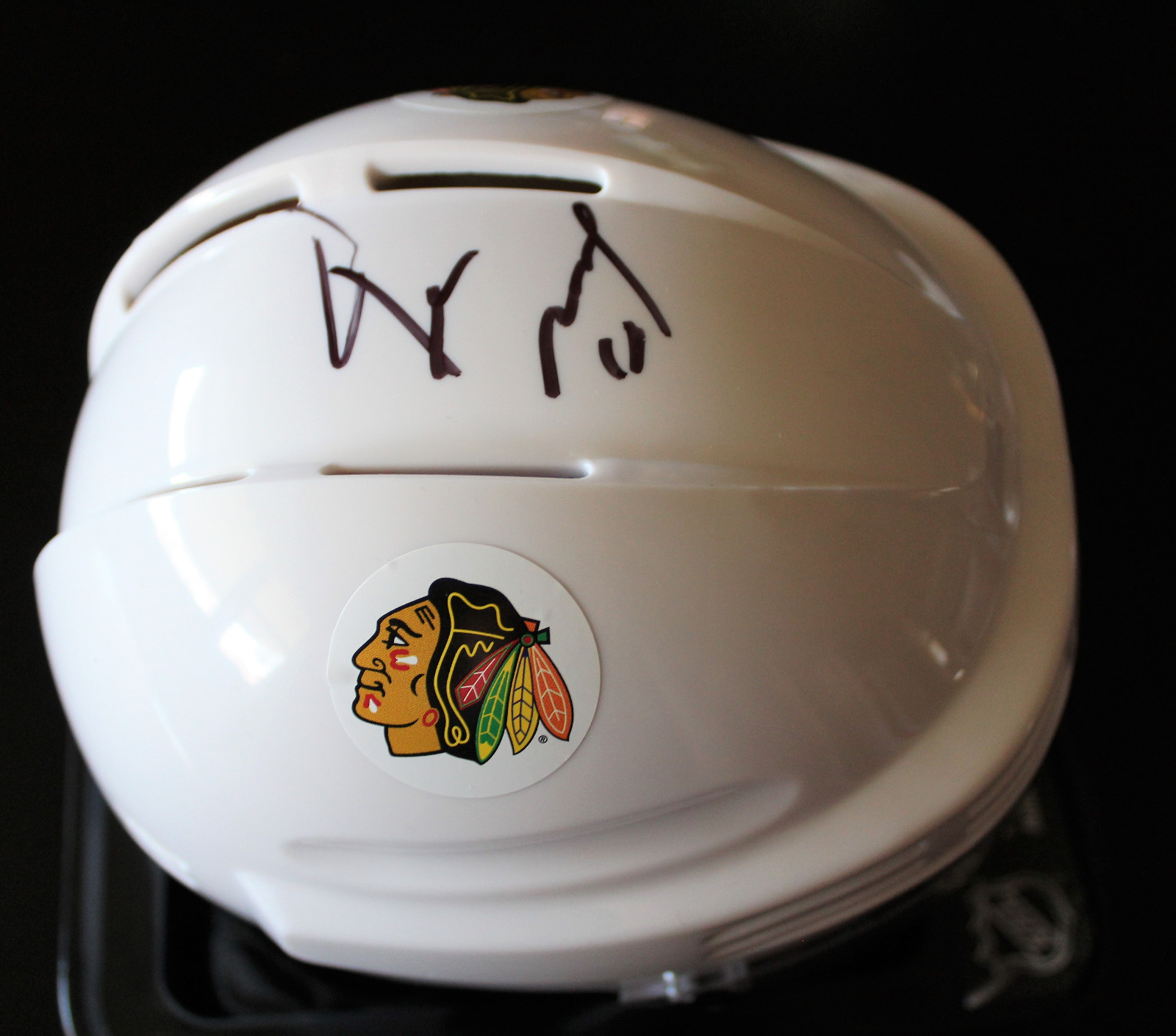 Denis Savard Signed Chicago Blackhawks Mini Hockey Helmet w/COA HOF #1 Collectible Memorabilia