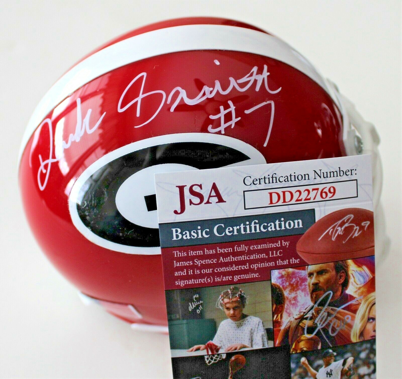 D'Andre Swift Signed Red Georgia Bulldogs Mini Helmet w/JSA COA DD22769 C Collectible Memorabilia