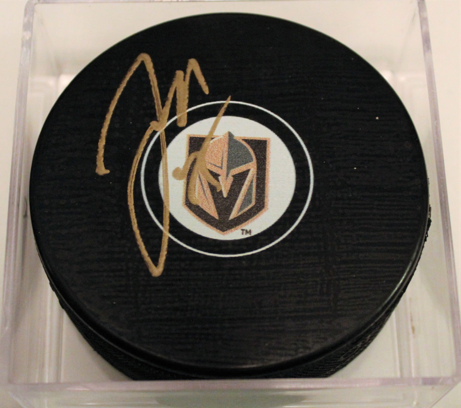 Jon Merril Signed 2018 Vegas Golden Knights Autograph Puck w/COA Vegas Strong Collectible Memorabilia