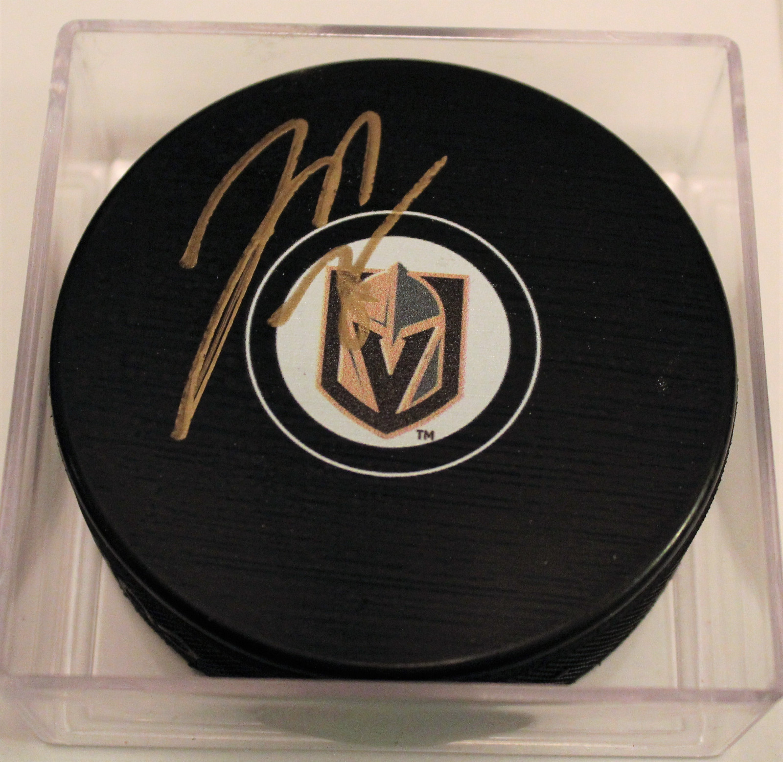 Jon Merril Signed 2018 Vegas Golden Knights Autograph Puck w/COA Vegas Strong #1 Collectible Memorabilia