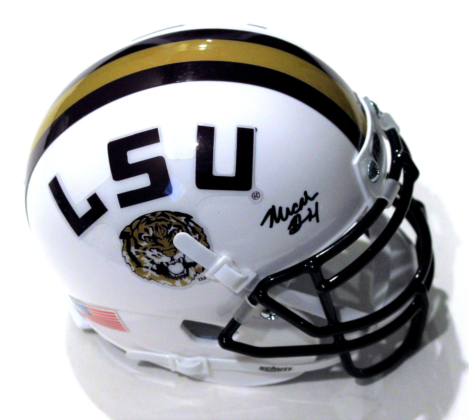 Micah Baskerville Signed White LSU Tigers Mini Helmet w/COA #1 Geaux Tigers C Collectible Memorabilia