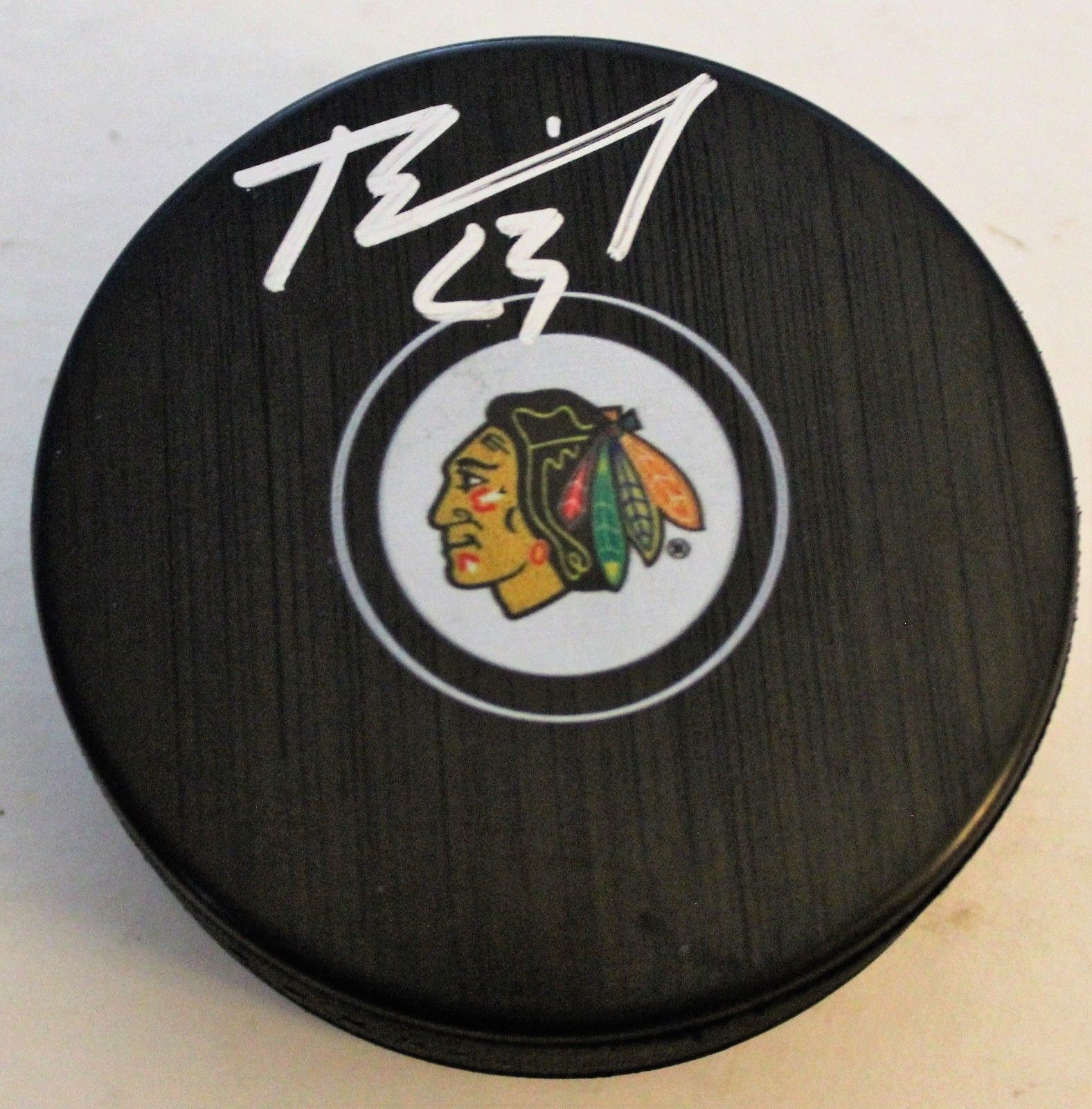 Brandon Manning Signed 2018-19 Chicago Blackhawks Logo Puck w/COA 2018 Collectible Memorabilia