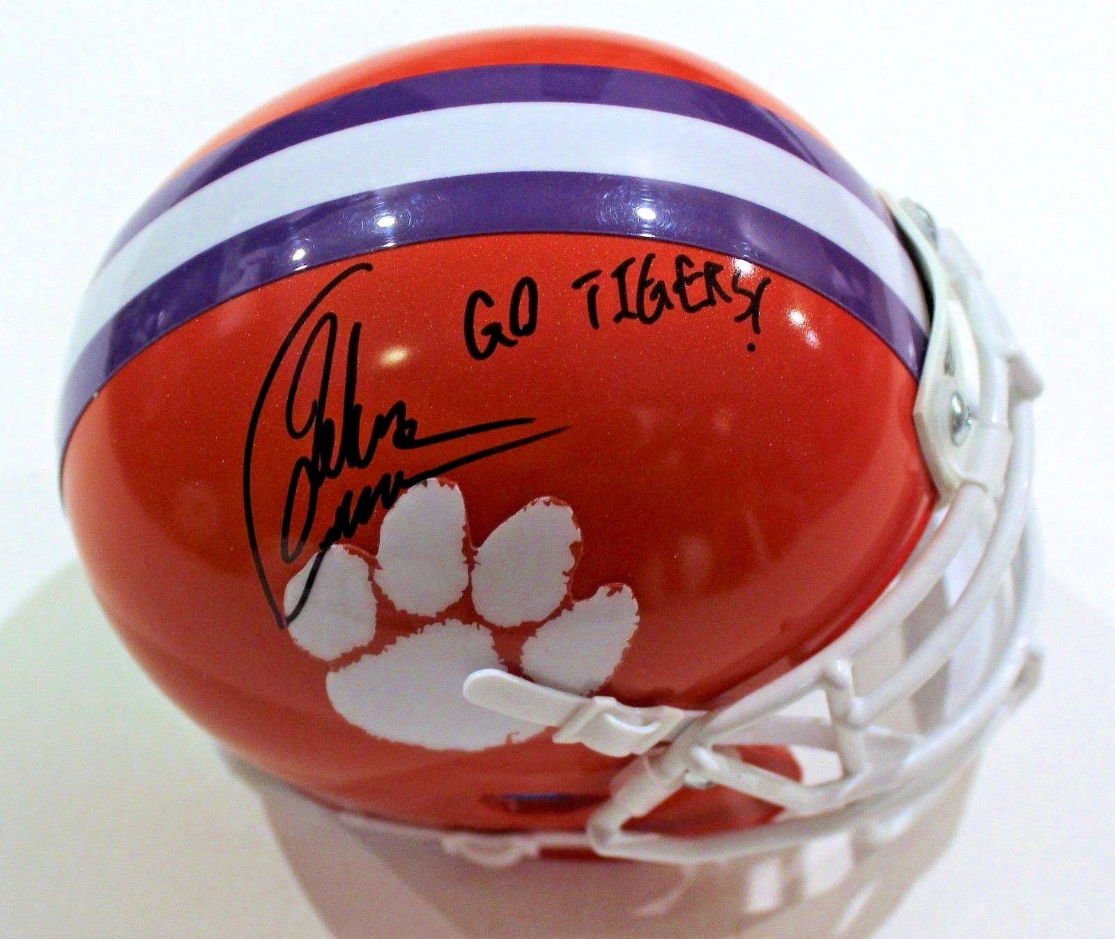Jackson Carman Signed Clemson Tigers Mini Football Helmet w/COA 2018 C Collectible Memorabilia