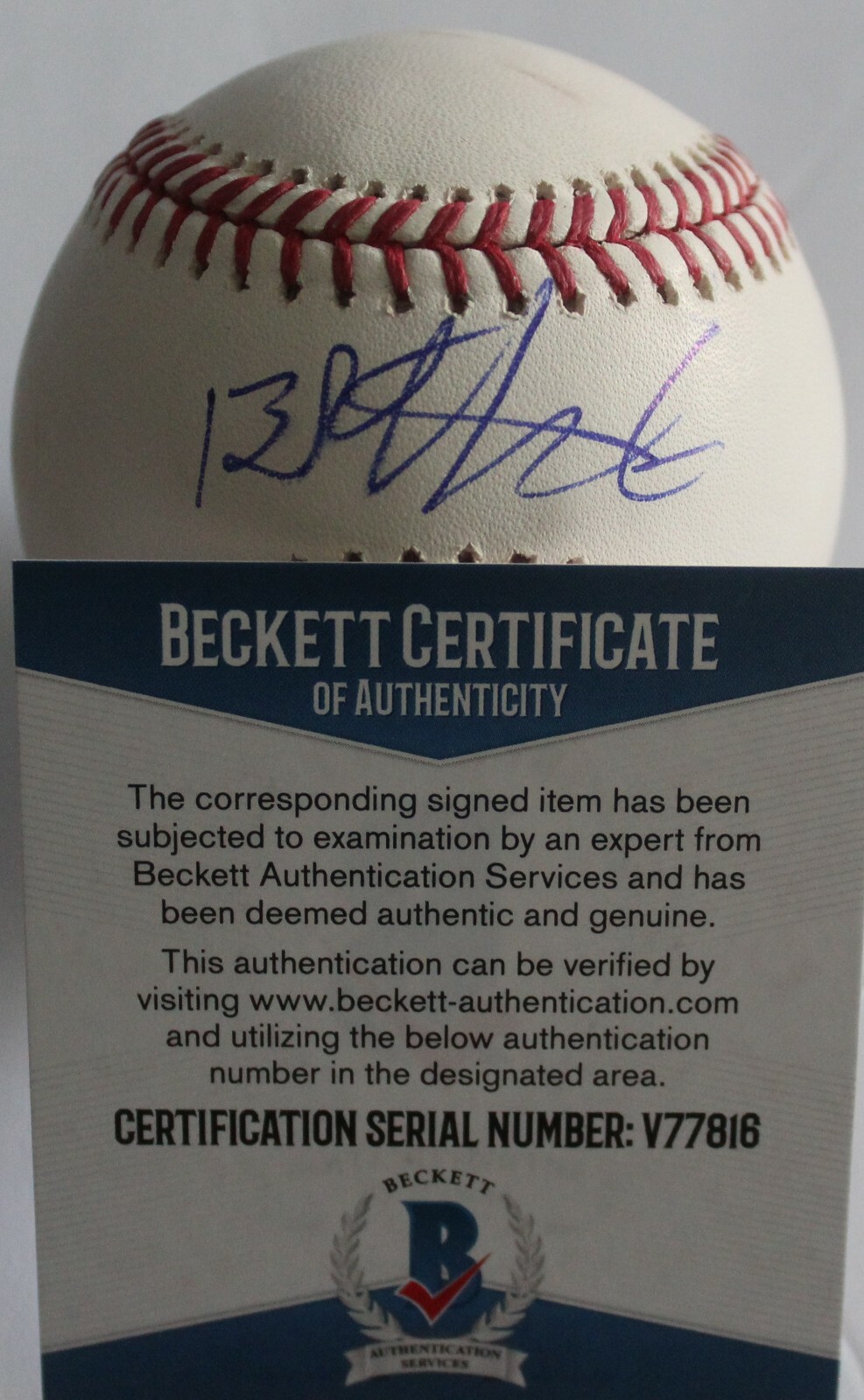 Blake Rutherford White Sox Signed Official Major Baseball W/Beckett COA V77816 Collectible Memorabilia