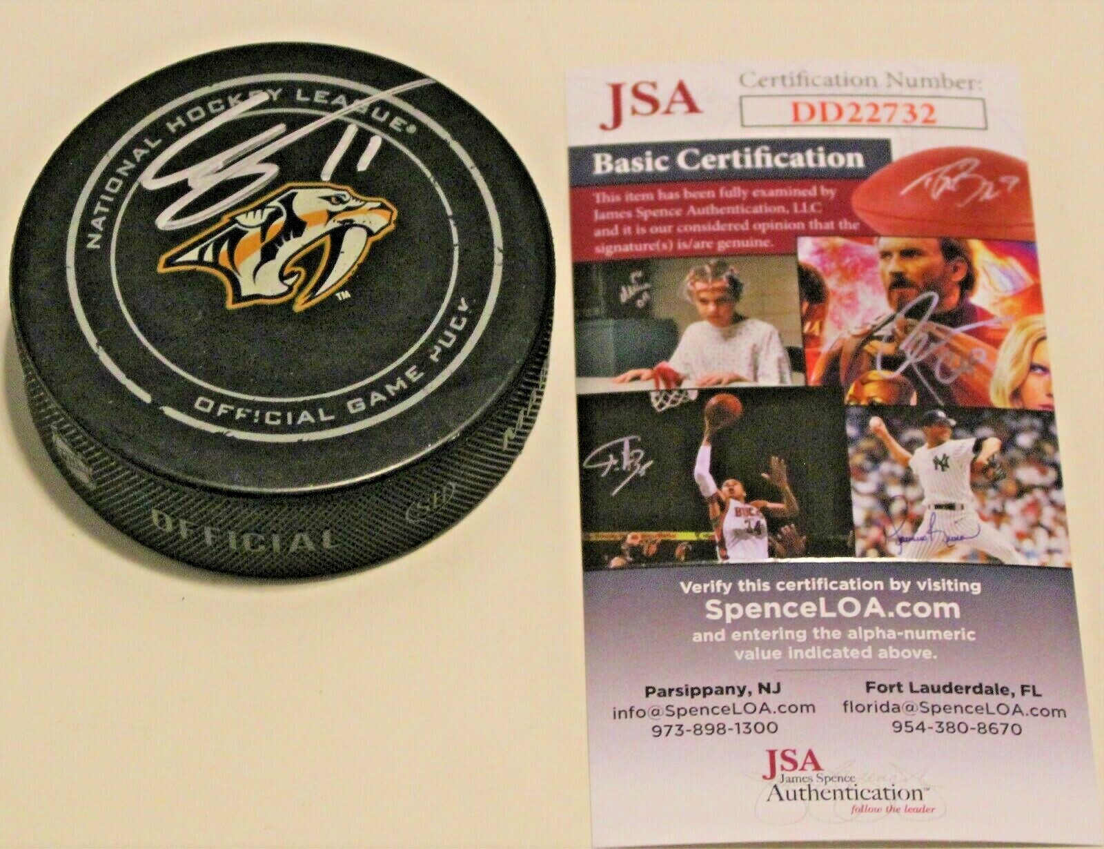 Eeli Tolvanen Signed Nashville Predators Official Game Autograph Puck w/JSA COA Collectible Memorabilia