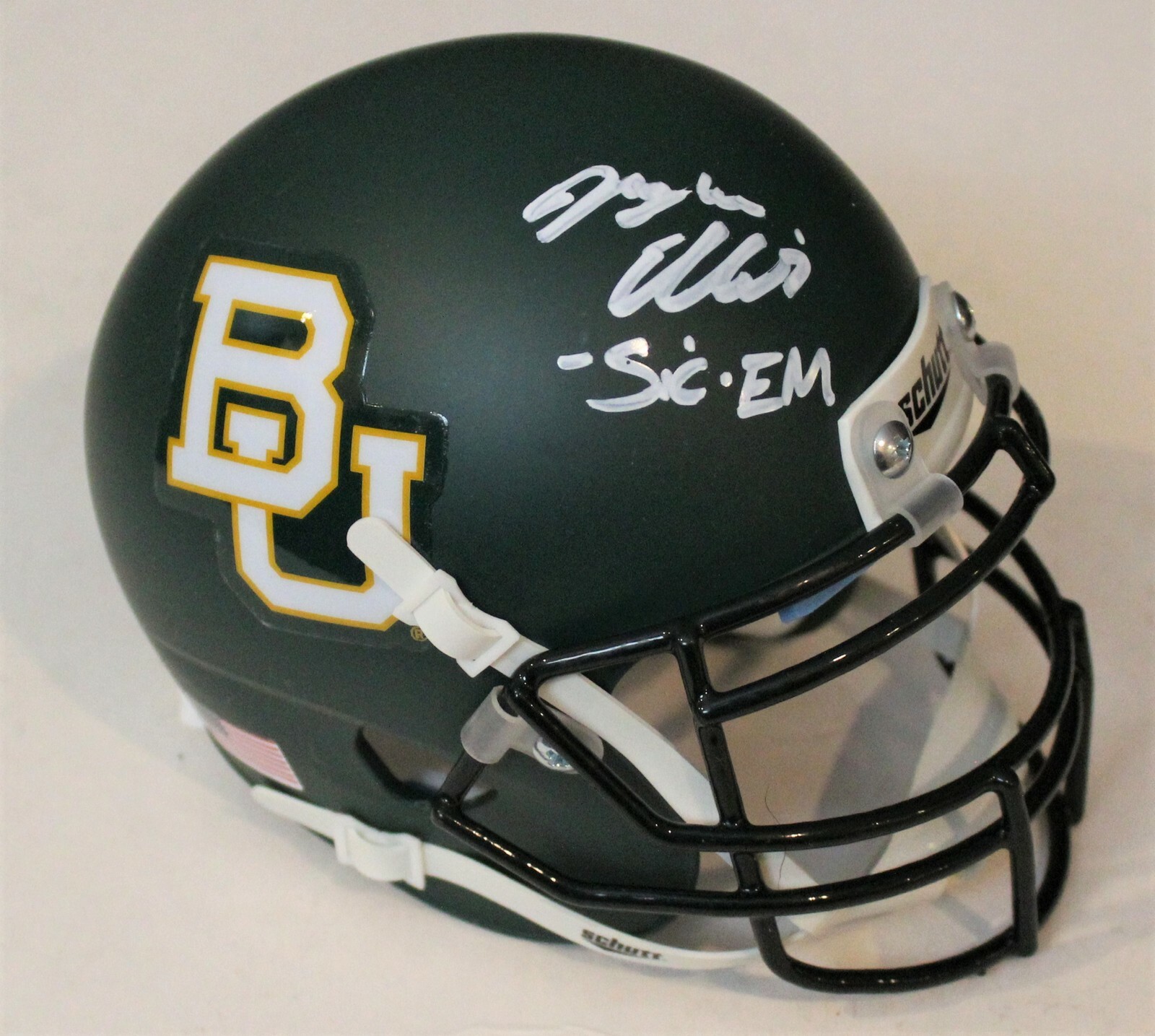 Jaylen Ellis Signed Baylor Bears Mini Football Helmet W/COA Green Collectible Memorabilia