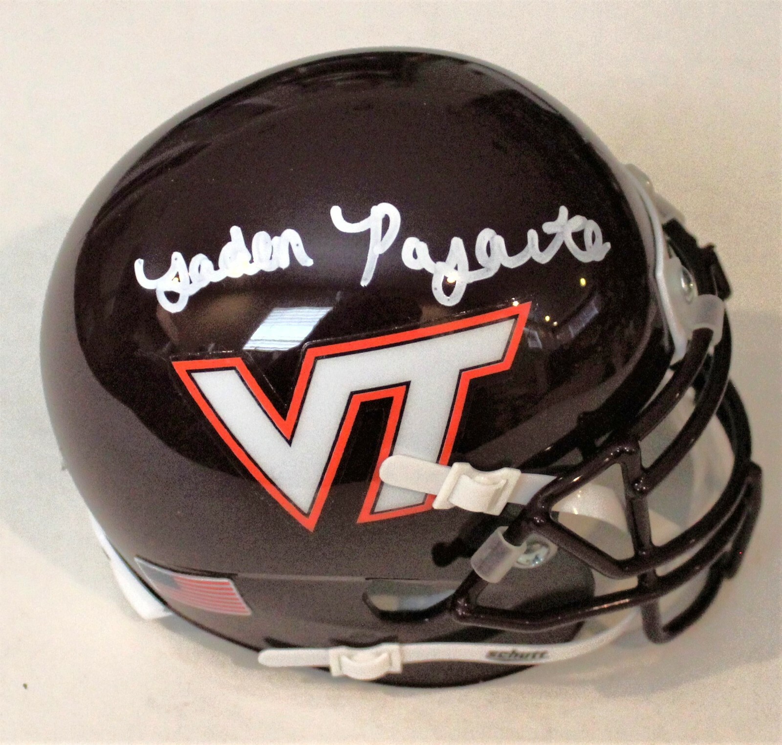 Jaden Payoute Signed Virginia Tech Hokies Mini Football Helmet W/COA Collectible Memorabilia