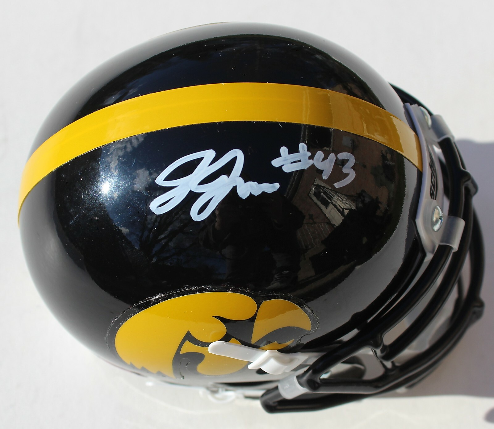 Jestin Jacobs Signed Iowa Hawkeyes Mini Football Helmet W/COA C Collectible Memorabilia