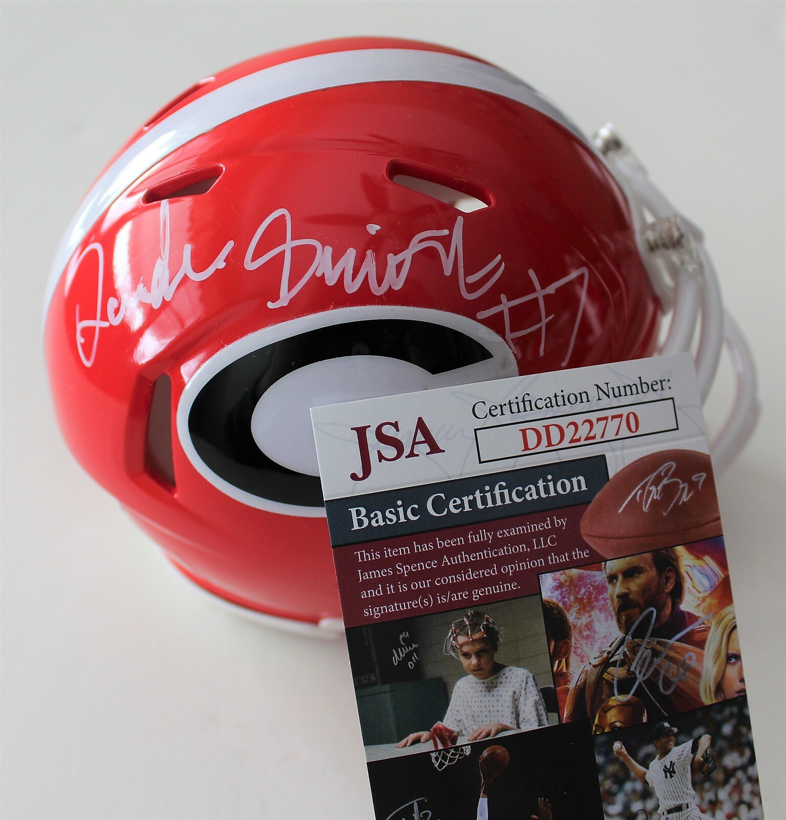D'Andre Swift Signed Georgia Bulldogs Mini Football Helmet w/JSA COA DD22770 C Collectible Memorabilia