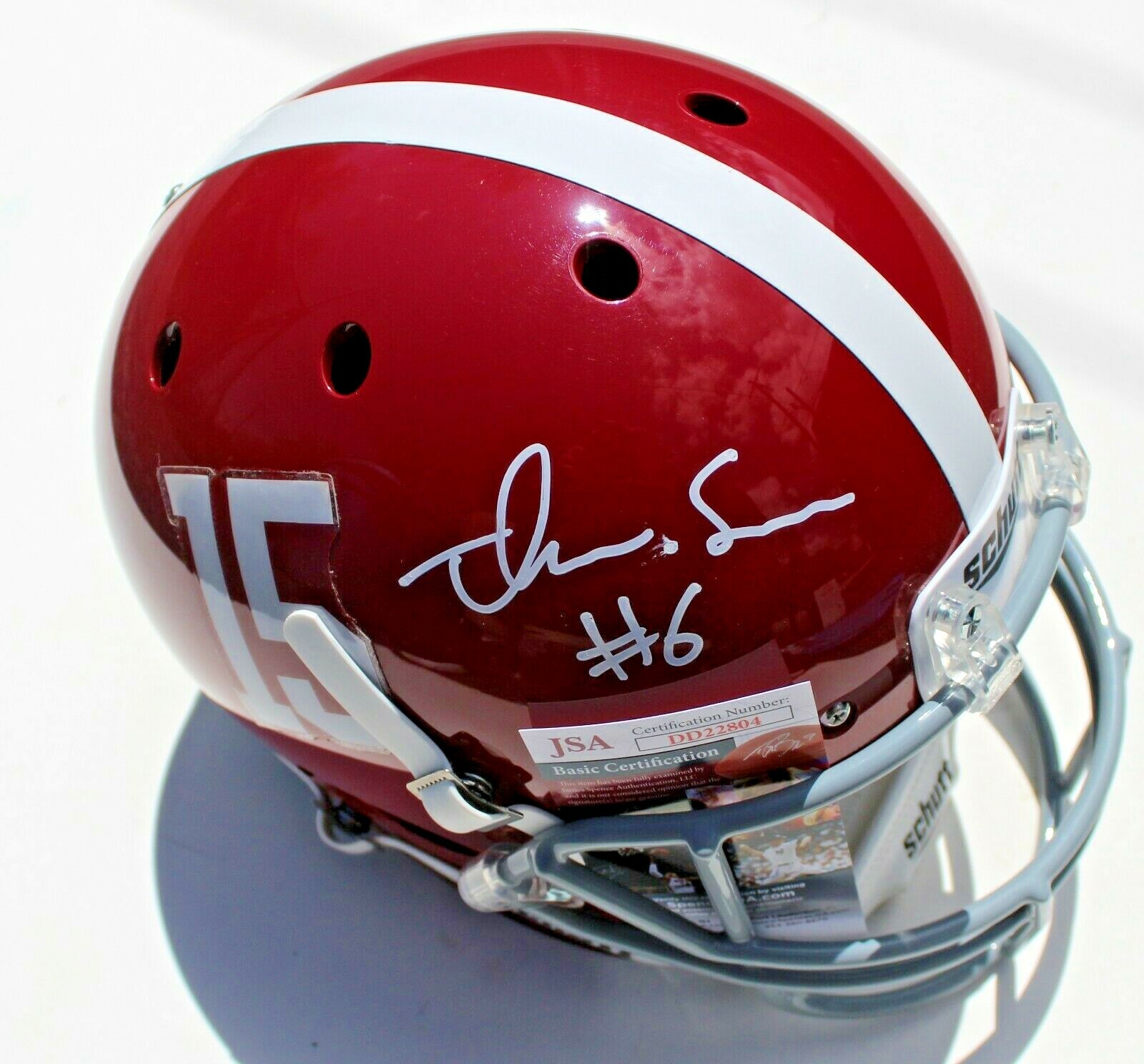 Trey Sanders Signed Alabama Crimson Tide Full Size Helmet w/JSA COA DD22804 Collectible Memorabilia