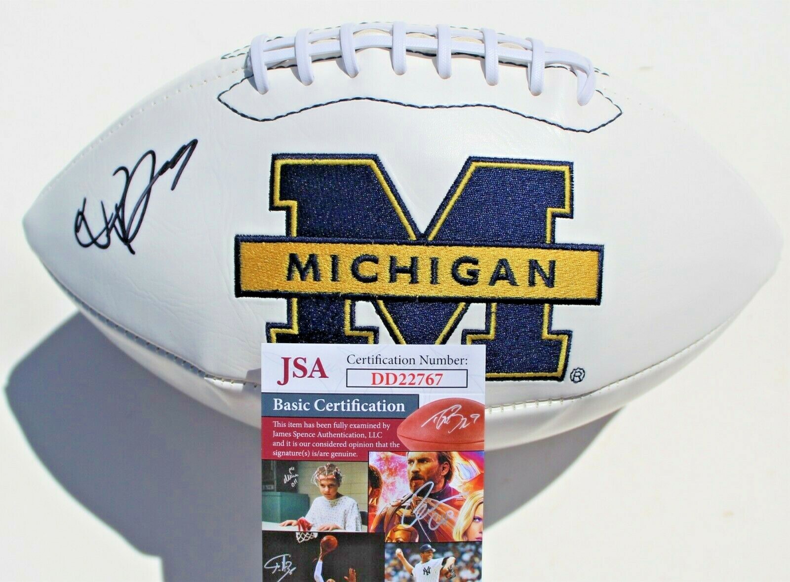 Donovan Peoples-Jones Signed Michigan Wolverines Logo Football w/JSA COA #1 C Collectible Memorabilia