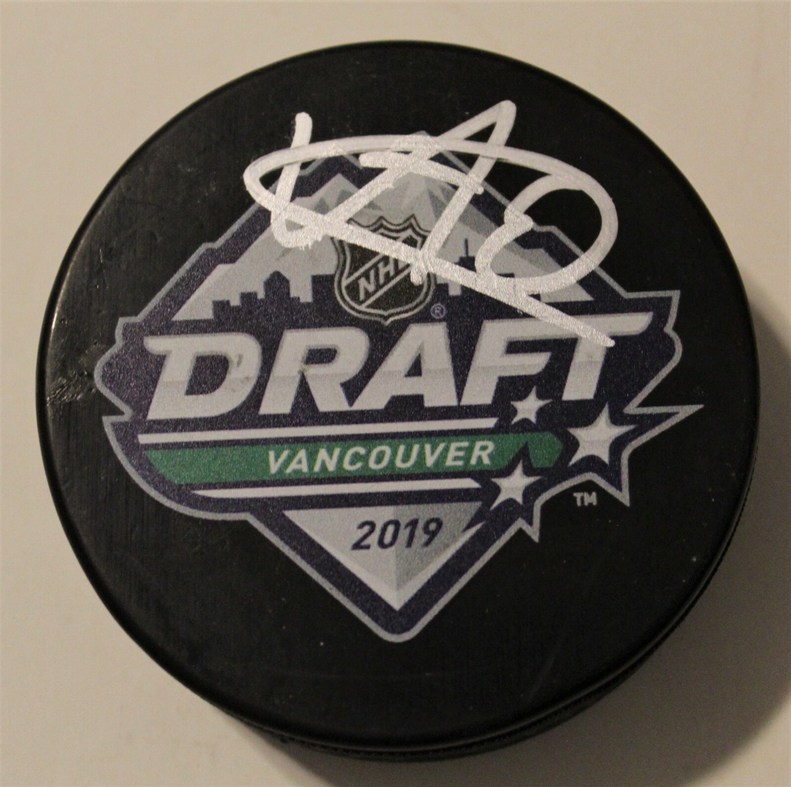 Egor Afanasyev 2019 NHL Draft Signed Hockey Puck W/COA Nashville Predators Collectible Memorabilia
