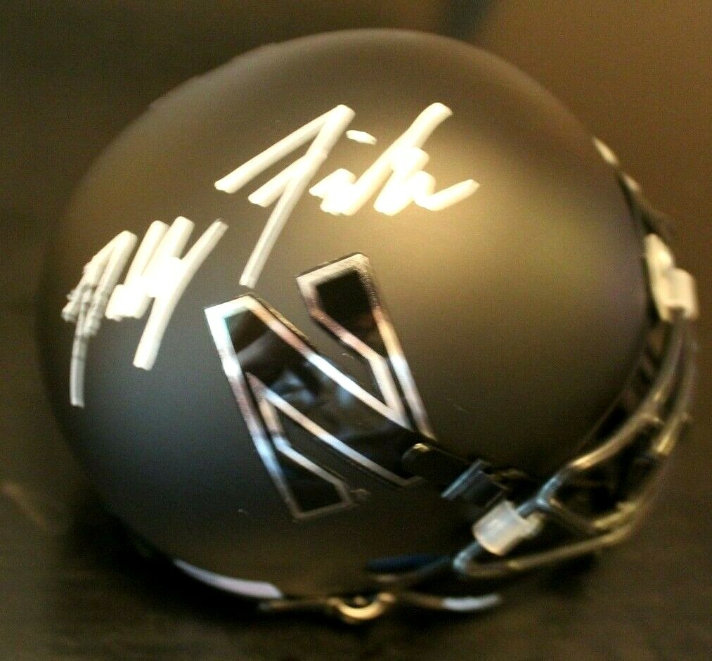 Paddy Fisher Signed Northwestern Wildcats Mini Football Helmet w/COA Collectible Memorabilia