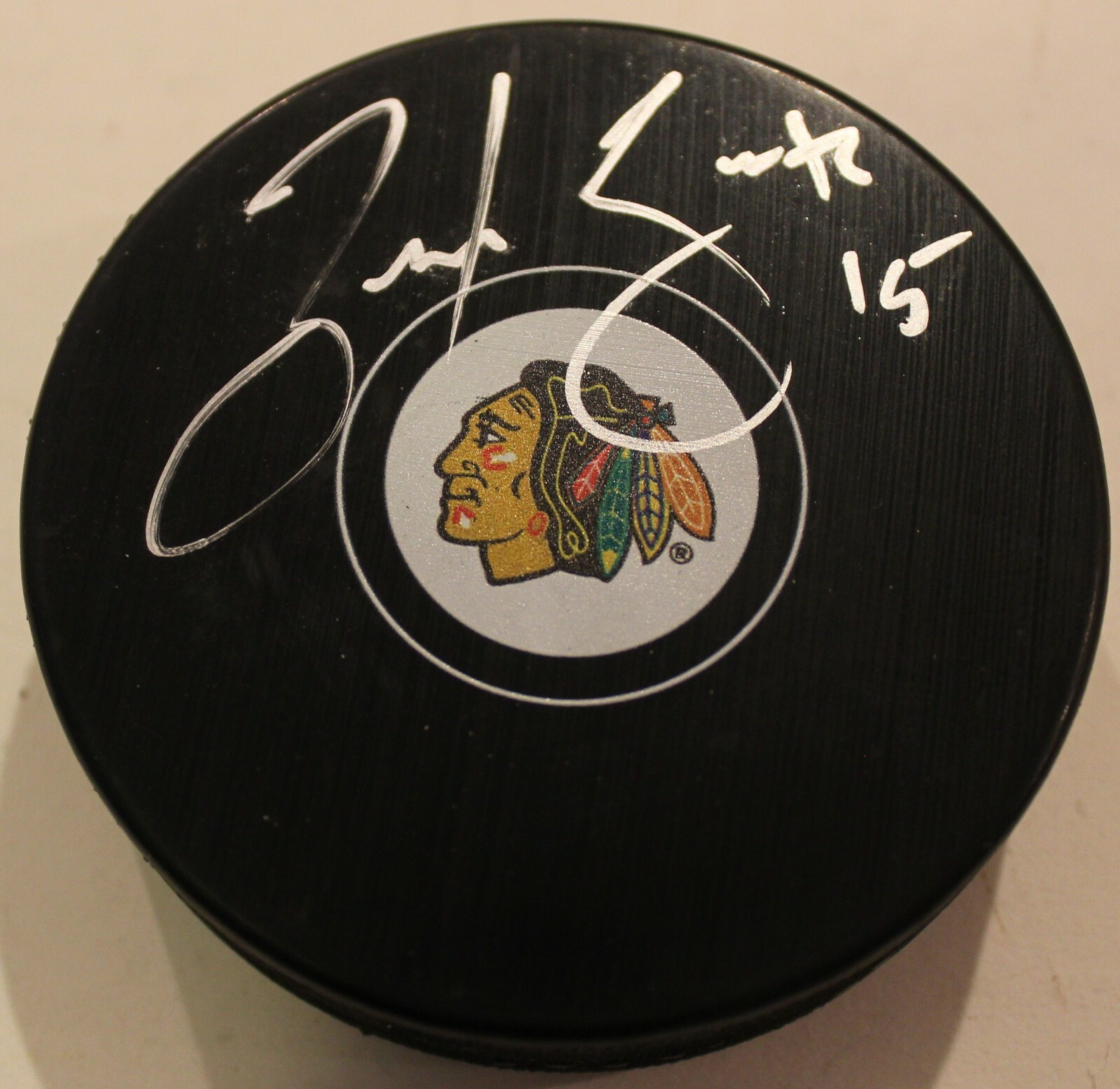 ZACK SMITH SIGNED CHICAGO BLACKHAWKS LOGO AUTOGRAPH HOCKEY PUCK W/COA  COLLECTIBLE MEMORABILIA