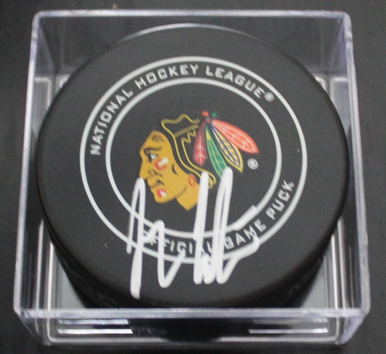 Jeremy Colliton Signed Chicago Blackhawks Official Game Puck w/COA 2020 #1 Collectible Memorabilia