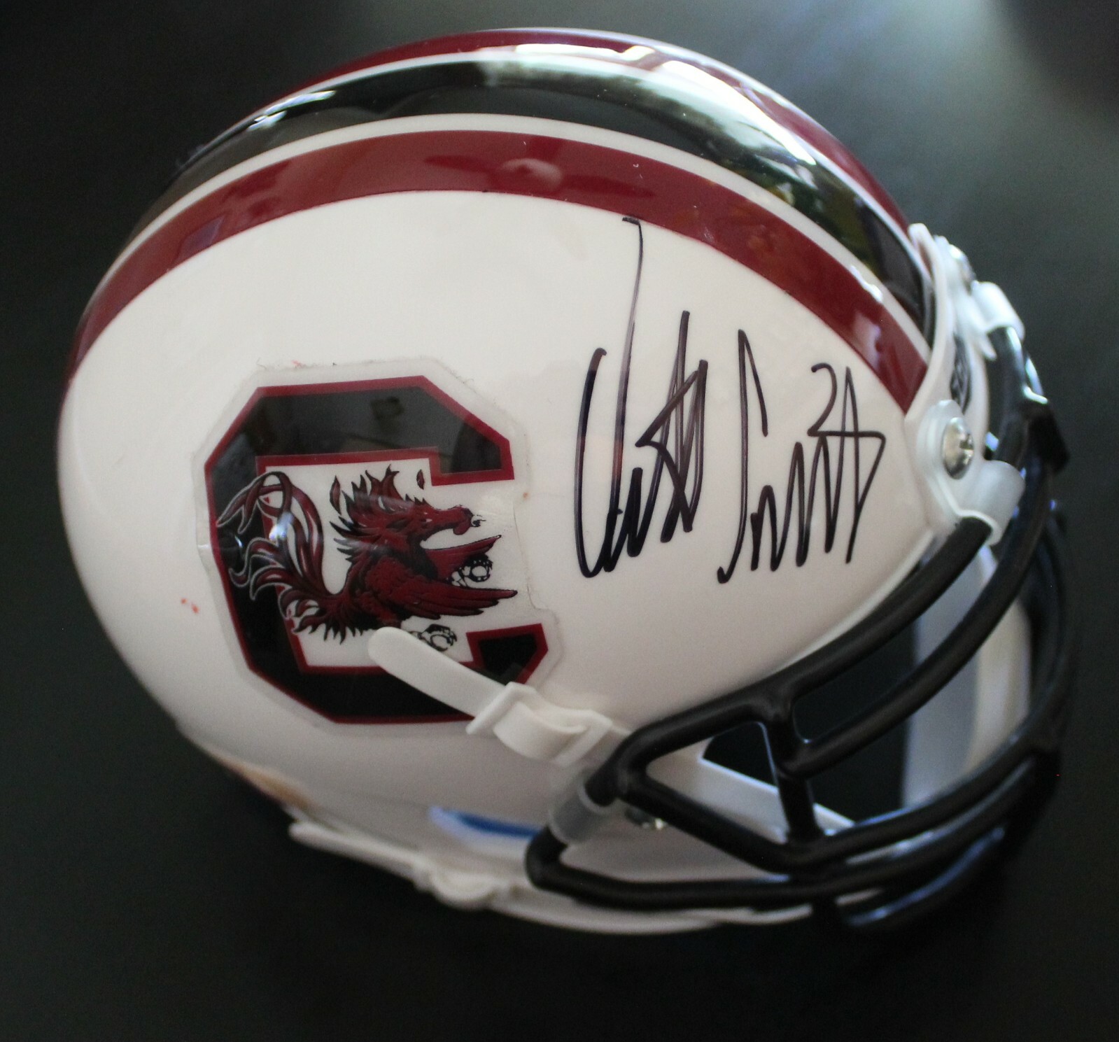 Ortre Smith Signed South Carolina Gamecocks Mini Football Helmet w/COA Collectible Memorabilia