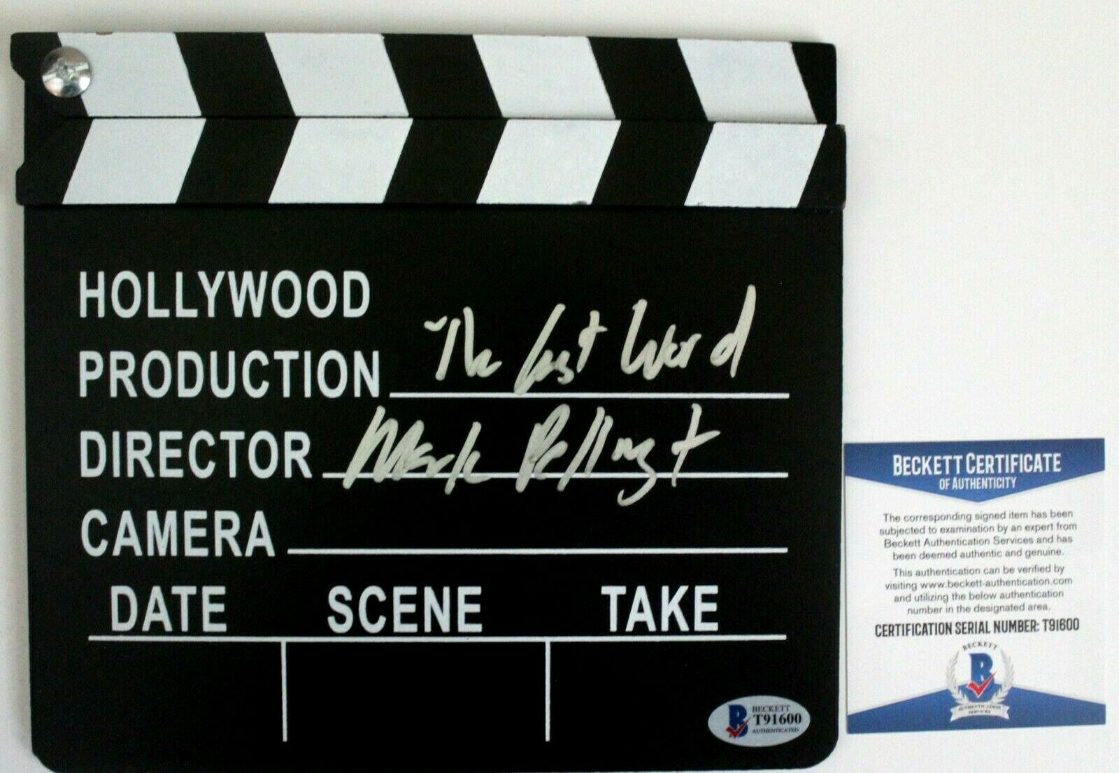 Mark Pellington Signed Movie Prop Clapboard w/Beckett COA T91600 The Last Word Collectible Memorabilia