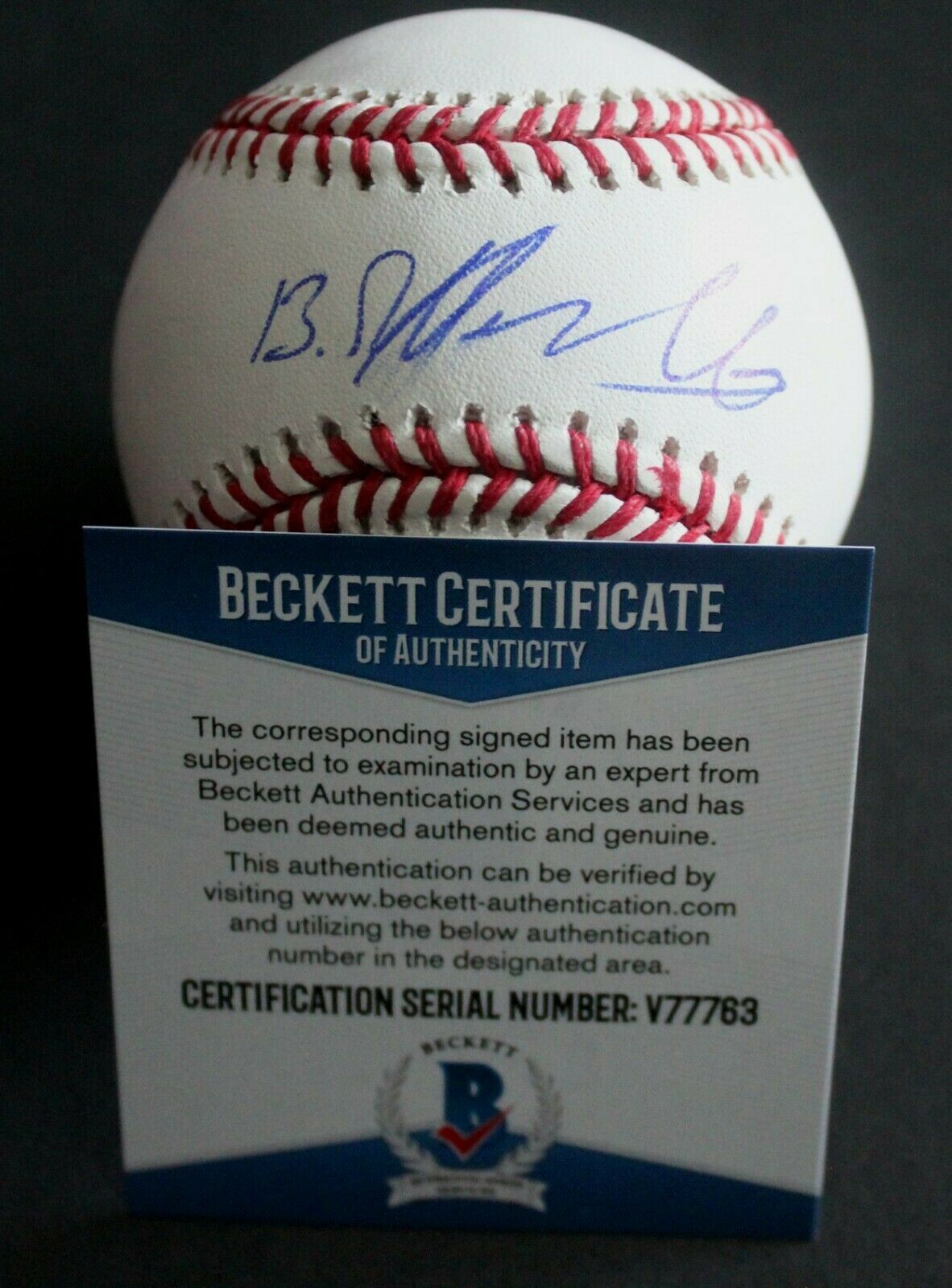 Blake Rutherford White Sox Signed Official Major Baseball W/Beckett COA V77763 Collectible Memorabilia