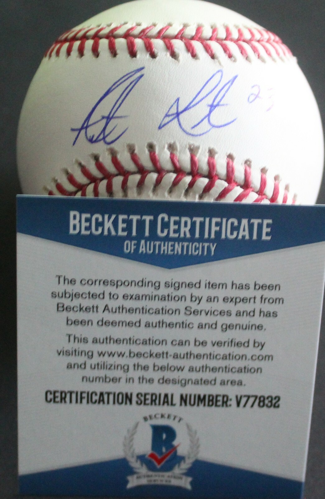 Austin Listi Phillies Signed Official Major League Baseball W/Beckett COA V77832 Collectible Memorabilia