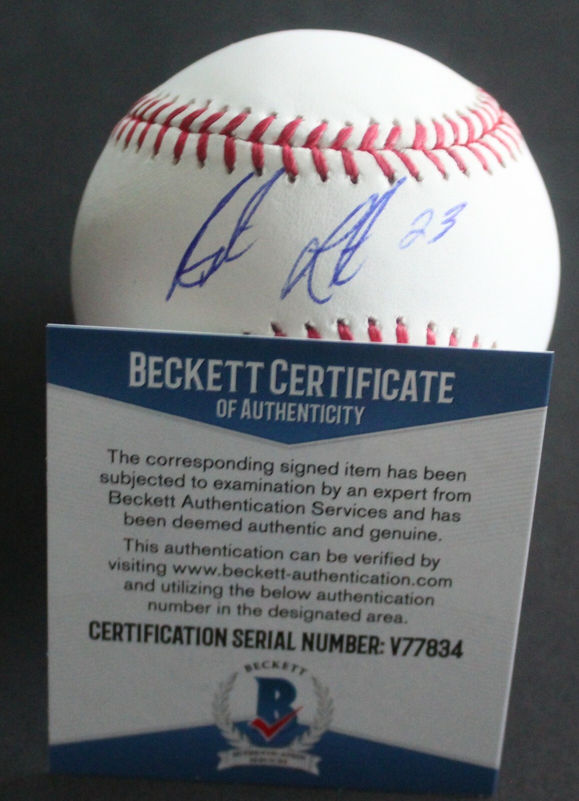 Austin Listi Phillies Signed Official Major League Baseball W/Beckett COA V77834 Collectible Memorabilia