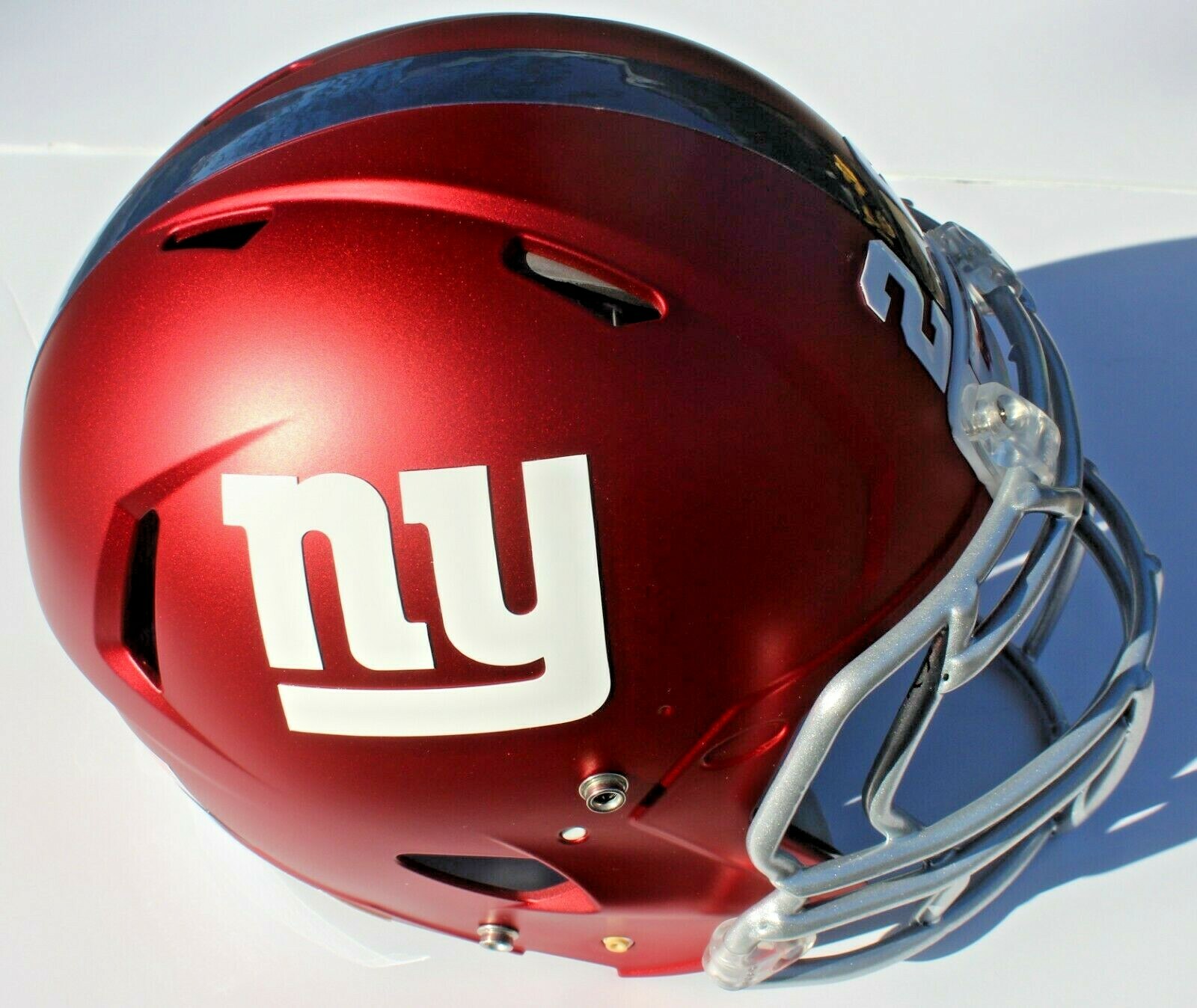 New York Giants Custom Speed Blaze Football Helmet QB Decals Used Barkley Collectible Memorabilia