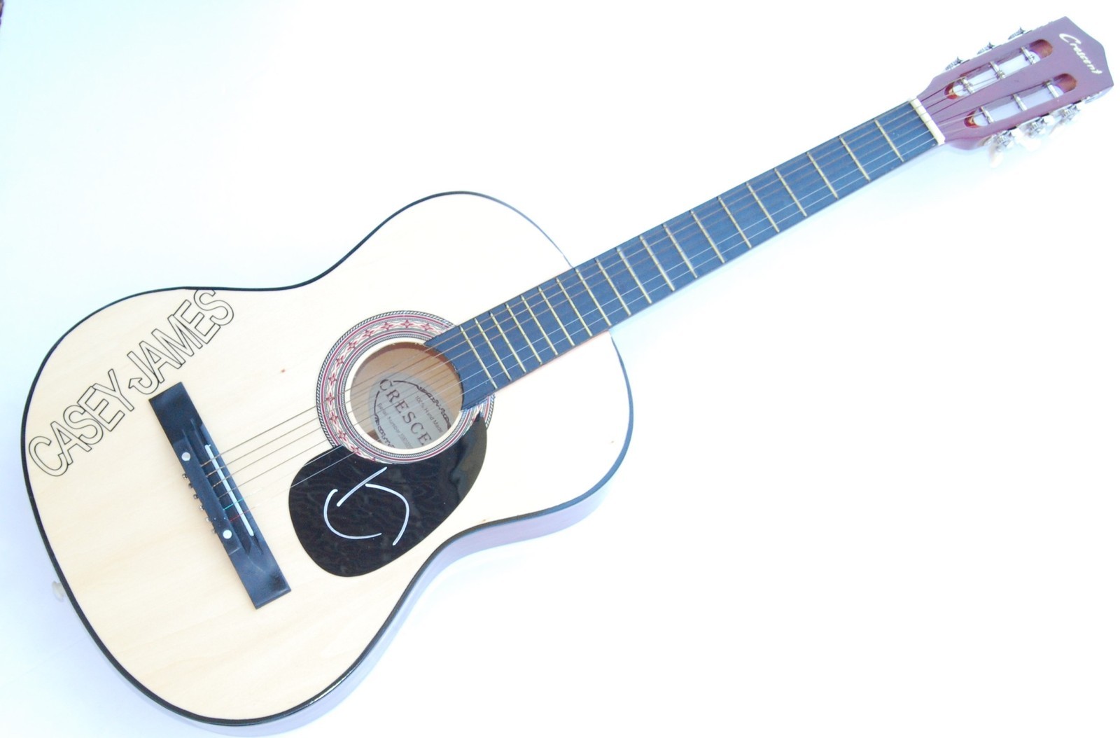 CASEY JAMES signed (COUNTRY SUPERSTAR) Acoustic guitar COA CRYING ON A SUITCASE Collectible Memorabilia