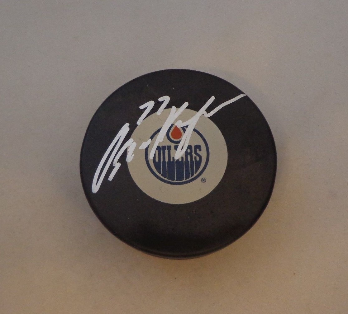 Oscar Klefbom signed Edmonton Oilers puck autographed Collectible Memorabilia