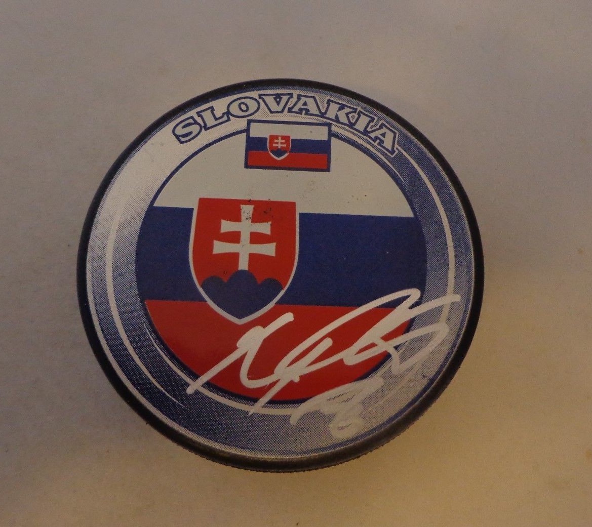 Marko Dano Winnipeg Jets signed Team Slovakia puck autographed Collectible Memorabilia