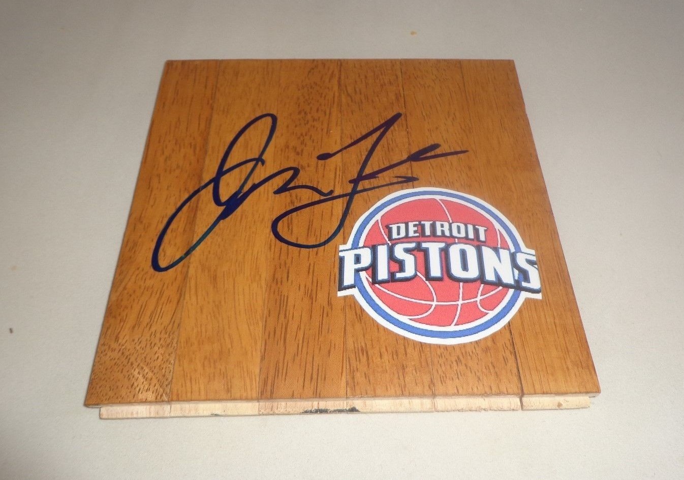 JON LEUER SIGNED DETROIT PISTONS FLOORBOARD FLOOR AUTOGRAPHED  COLLECTIBLE MEMORABILIA