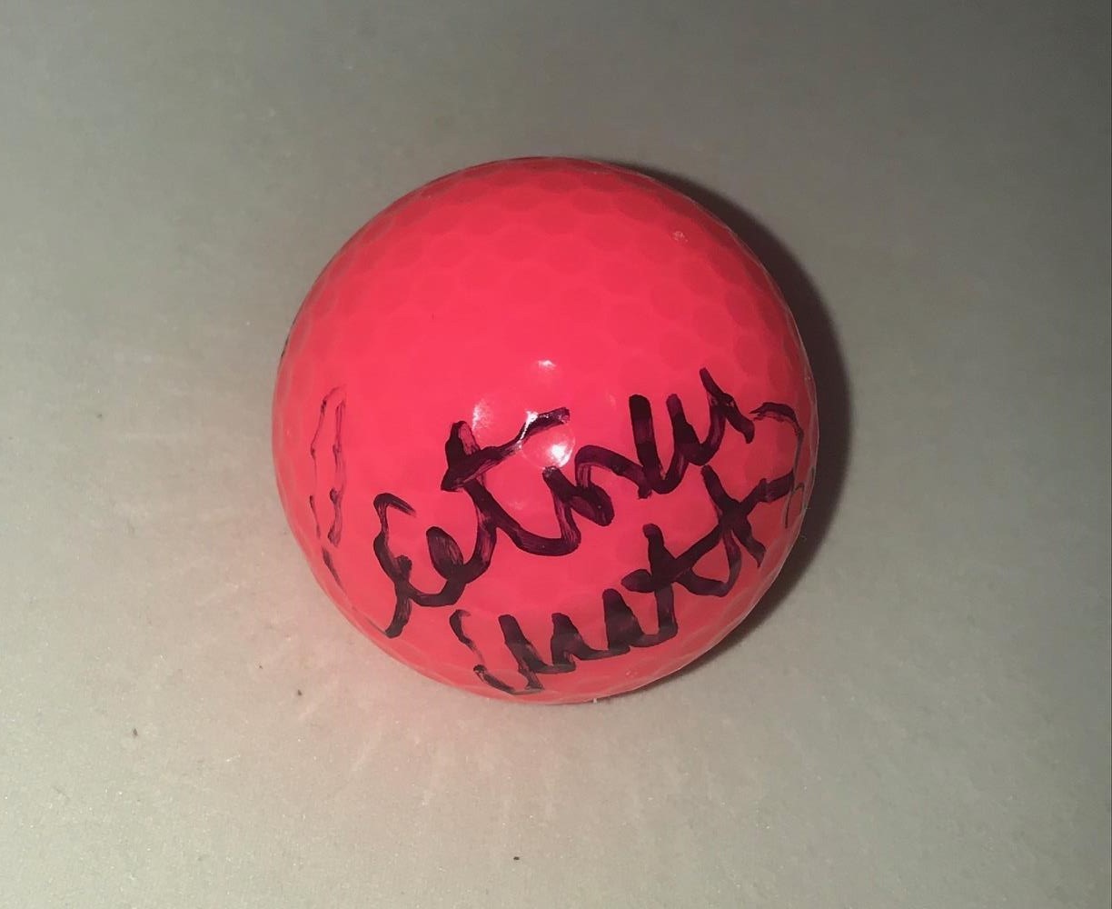 Catriona Matthew signed Hot Pink Wilson Hope Golf Ball autographed LPGA Scotland Collectible Memorabilia
