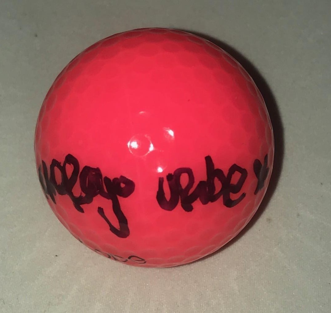 Mariajo Uribe signed Hot Pink Wilson Hope Golf Ball autographed LPGA Colombia Collectible Memorabilia