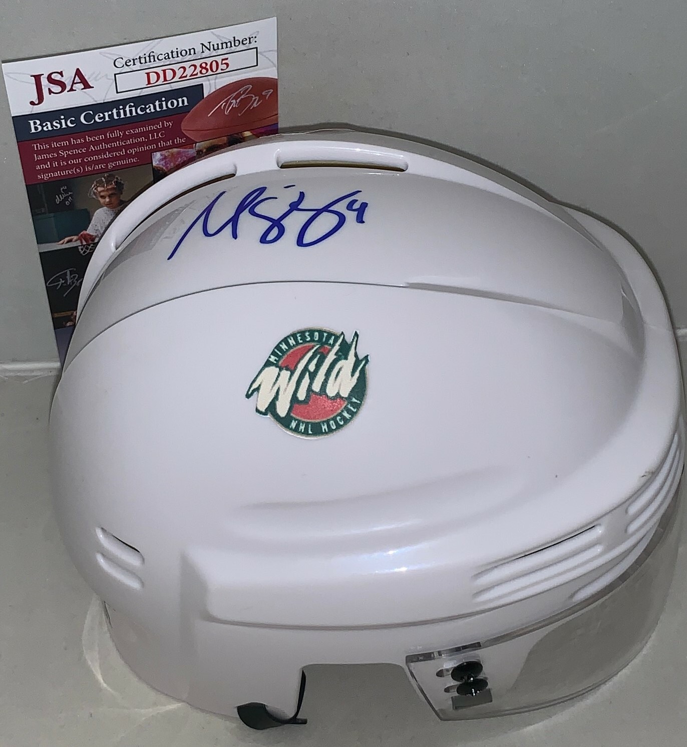 Matt Boldy USA signed Minnesota Wild mini helmet autographed Matthew JSA Collectible Memorabilia