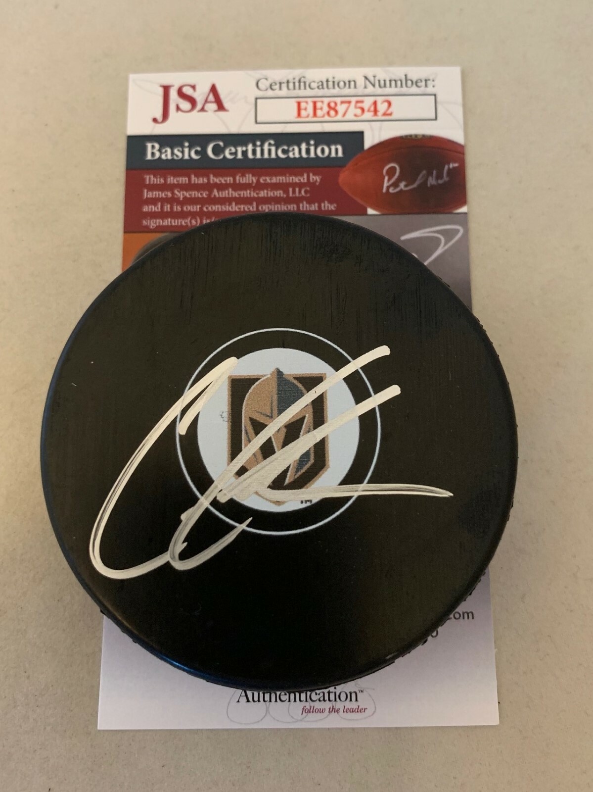 Cody Glass signed Las Vegas Golden Knights Puck autographed JSA Collectible Memorabilia