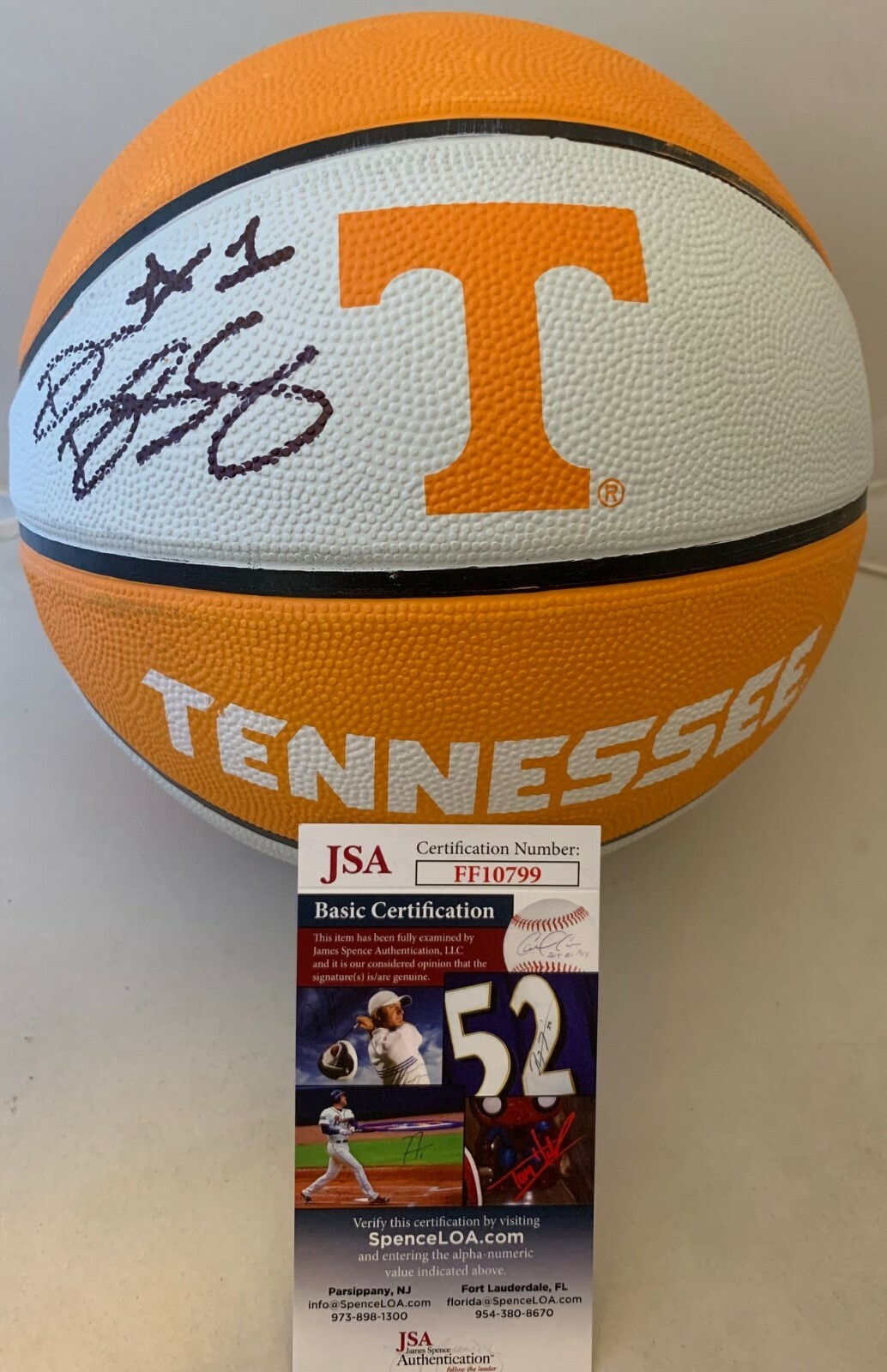 Diamond DeShields Sky signed Tennessee Volunteers F/S Basketball Ball Vols 2 JSA Collectible Memorabilia